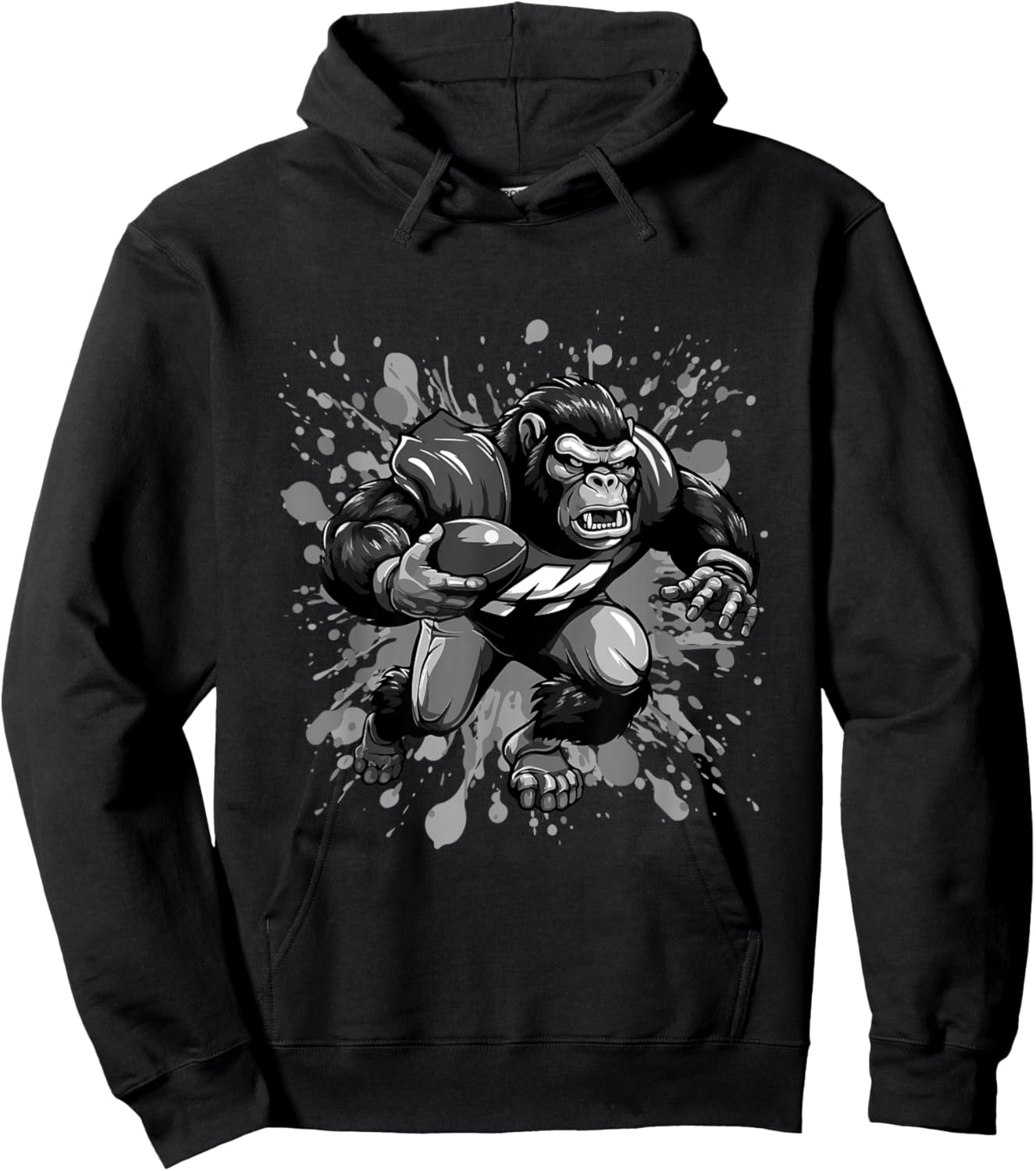 Gorilla Playing American Football Sport Hoodie - Hoodie | Black