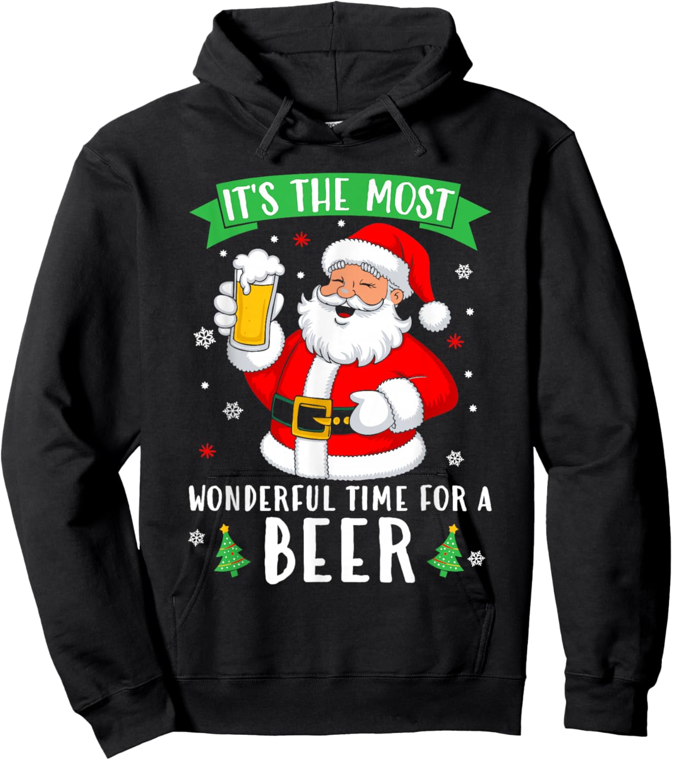 It's The Most Wonderful Time For A Beer Shirt Christmas Beer Hoodie - Hoodie | Black