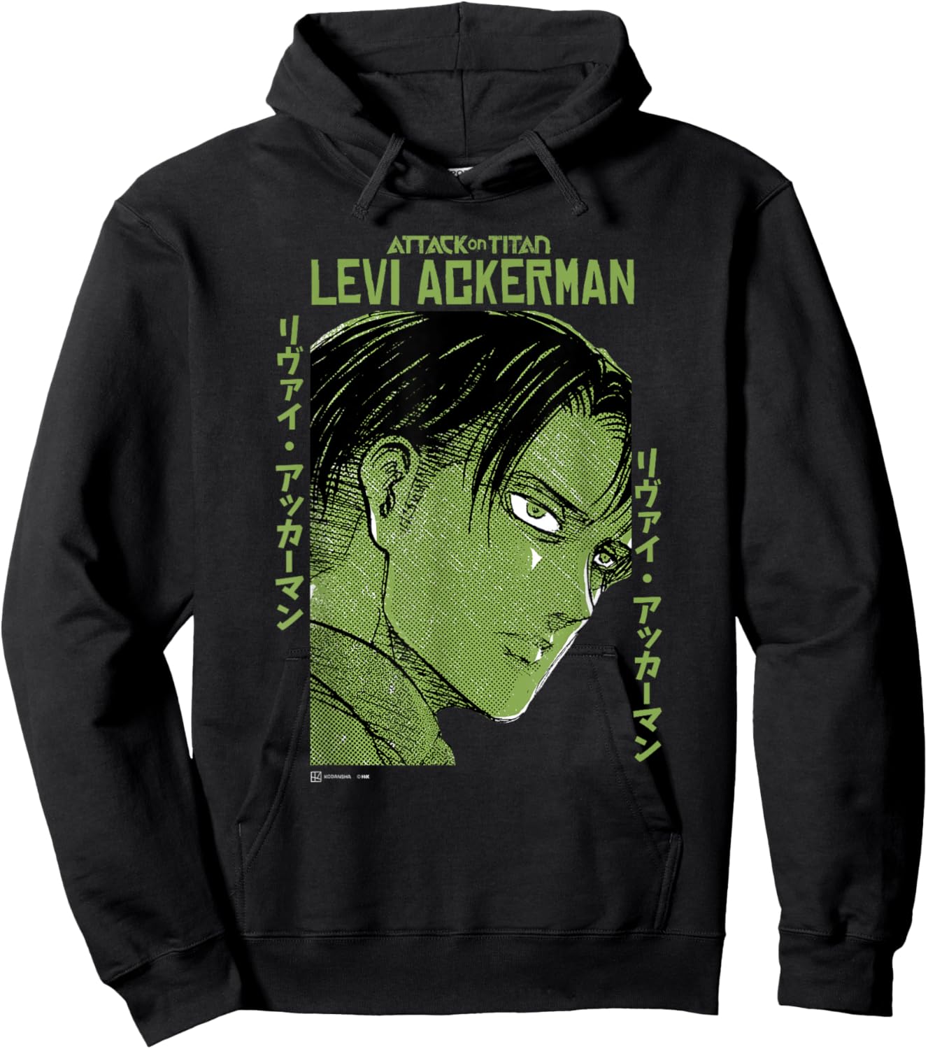 Attack on Titan Levi Ackerman Japanese Manga Face Portrait Hoodie - Hoodie | Black