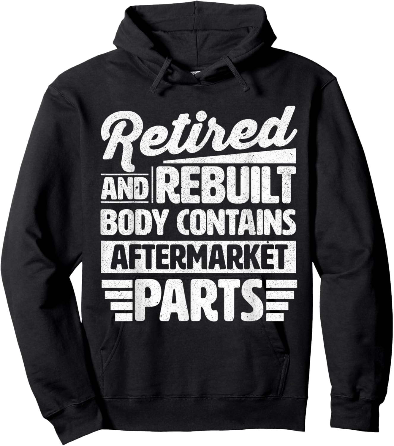 Retired And Rebuilt Retired Men Dad Vintage Retro Retirement Hoodie - Hoodie | Black