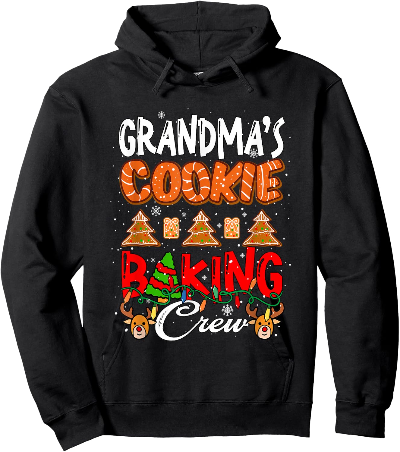 Grandma's Xmas Cookie Baking Crew Funny Baker Team Lover Hoodie - Hoodie | Black