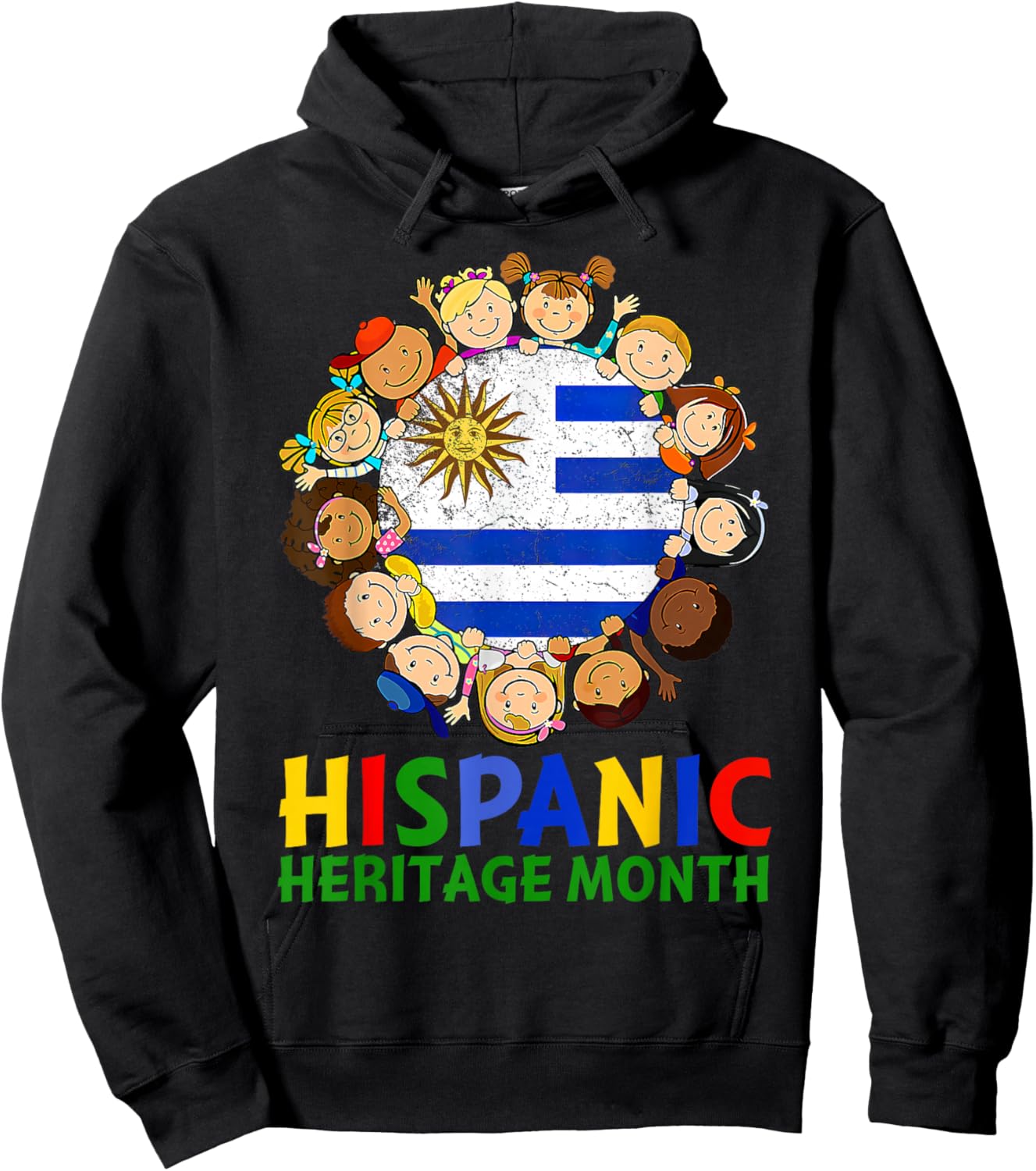 Hispanic Heritage Month Uruguay Kids Boys Girls Hoodie - Hoodie | Black