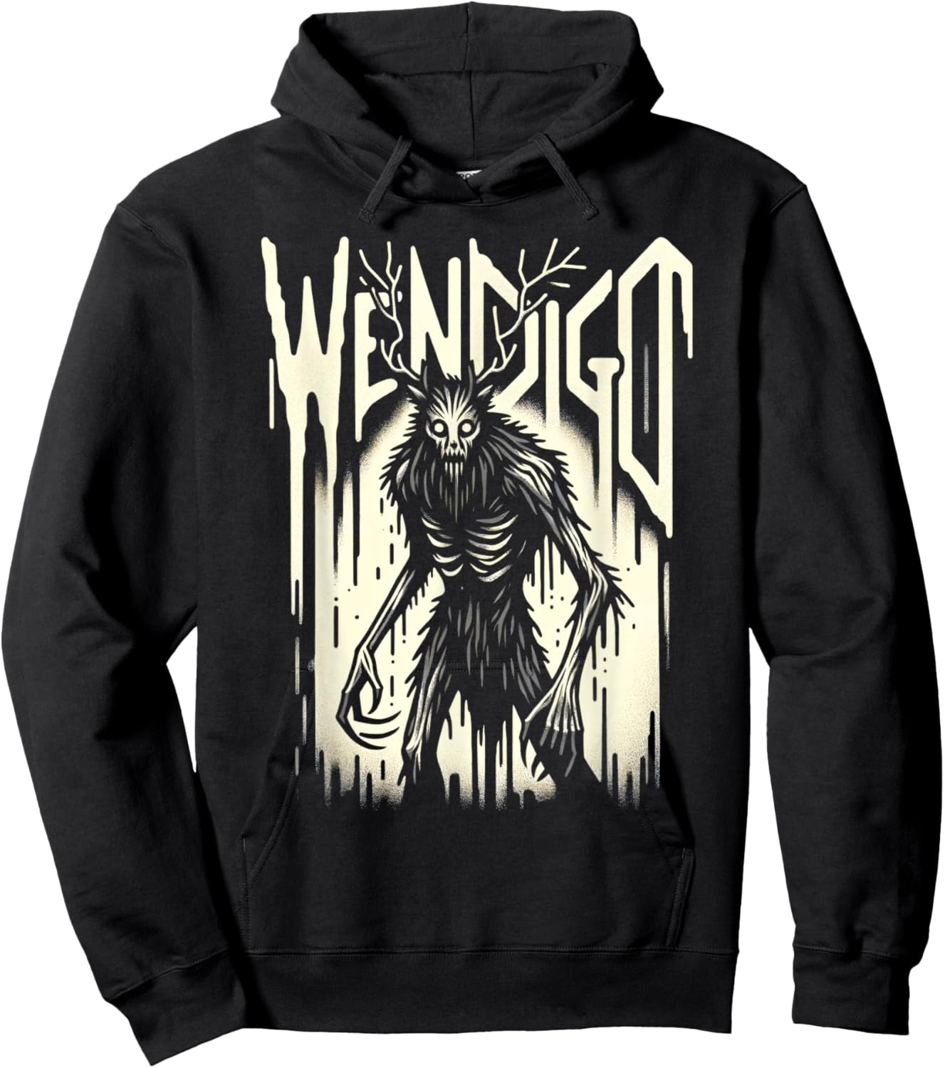 Evil Horror Monster Cryptozoology Cryptid Wendigo Hoodie - Hoodie | Black
