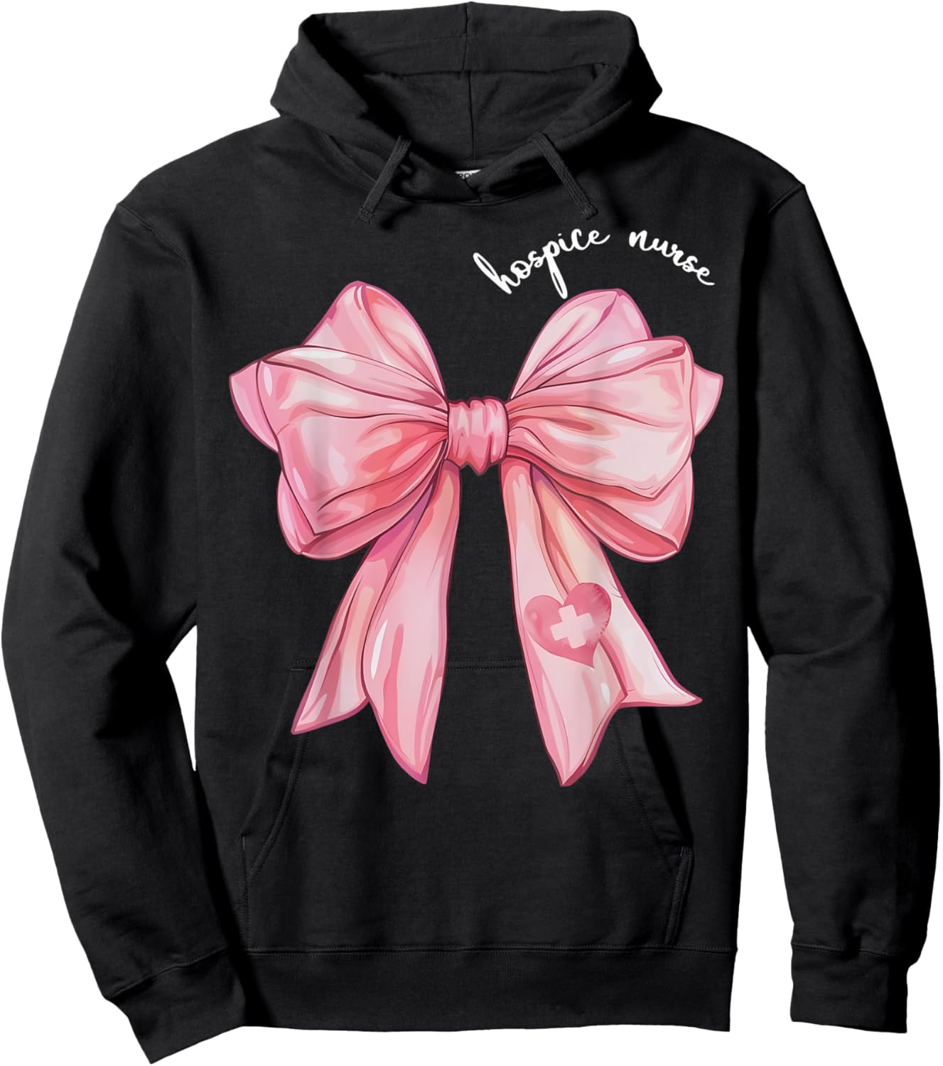 Coquette Bow Hospice Nurse Hospice Aide Palliative Care Hoodie - Hoodie | Black
