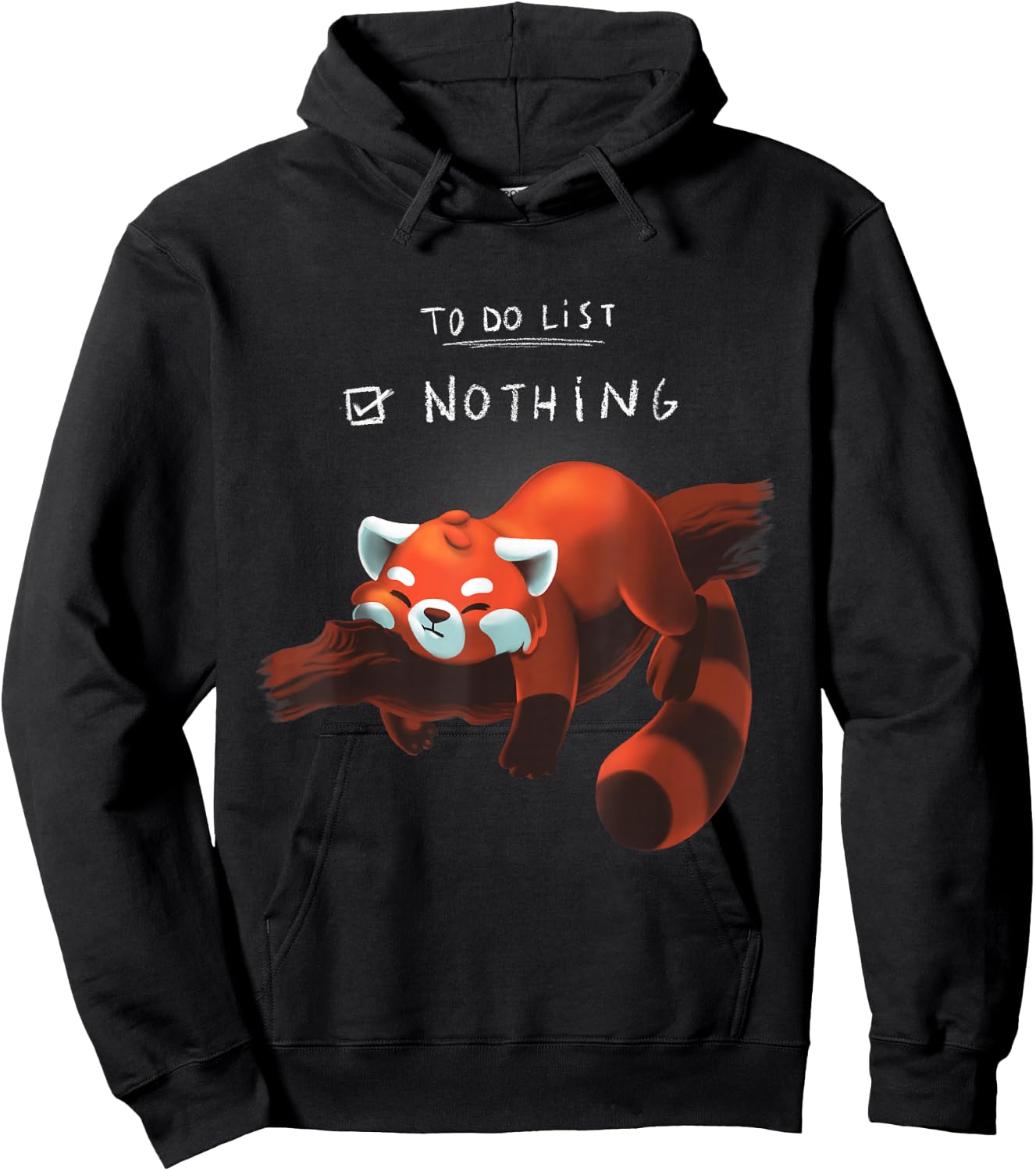 Red panda cute lazy animal To do list Hoodie - Hoodie | Black