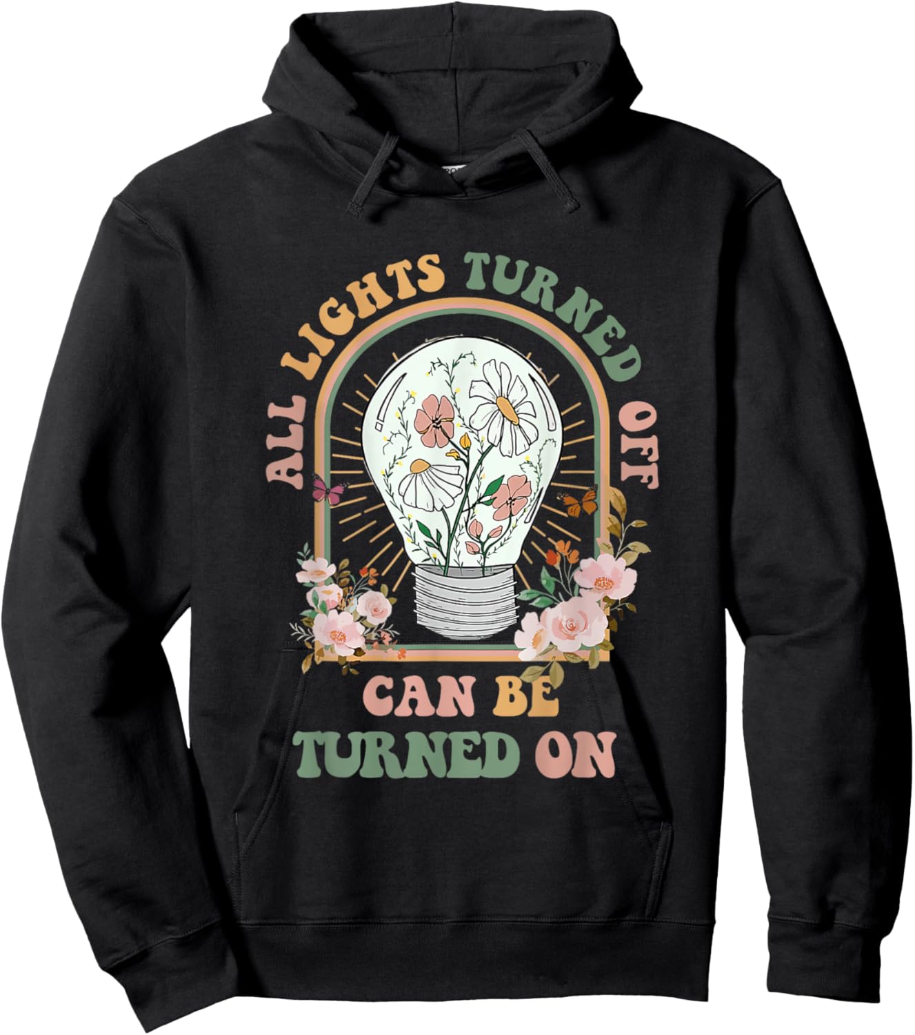 CoGlobal Retro The Light That Turns Off Can Be Turned Back On 2 Sided , Small Hoodie - Hoodie | Black