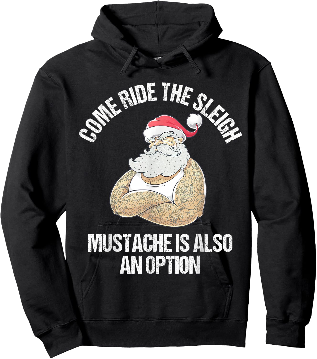 Christmas Inappropriate Naughty Santa Free Sleigh Rides Hoodie - Hoodie | Black
