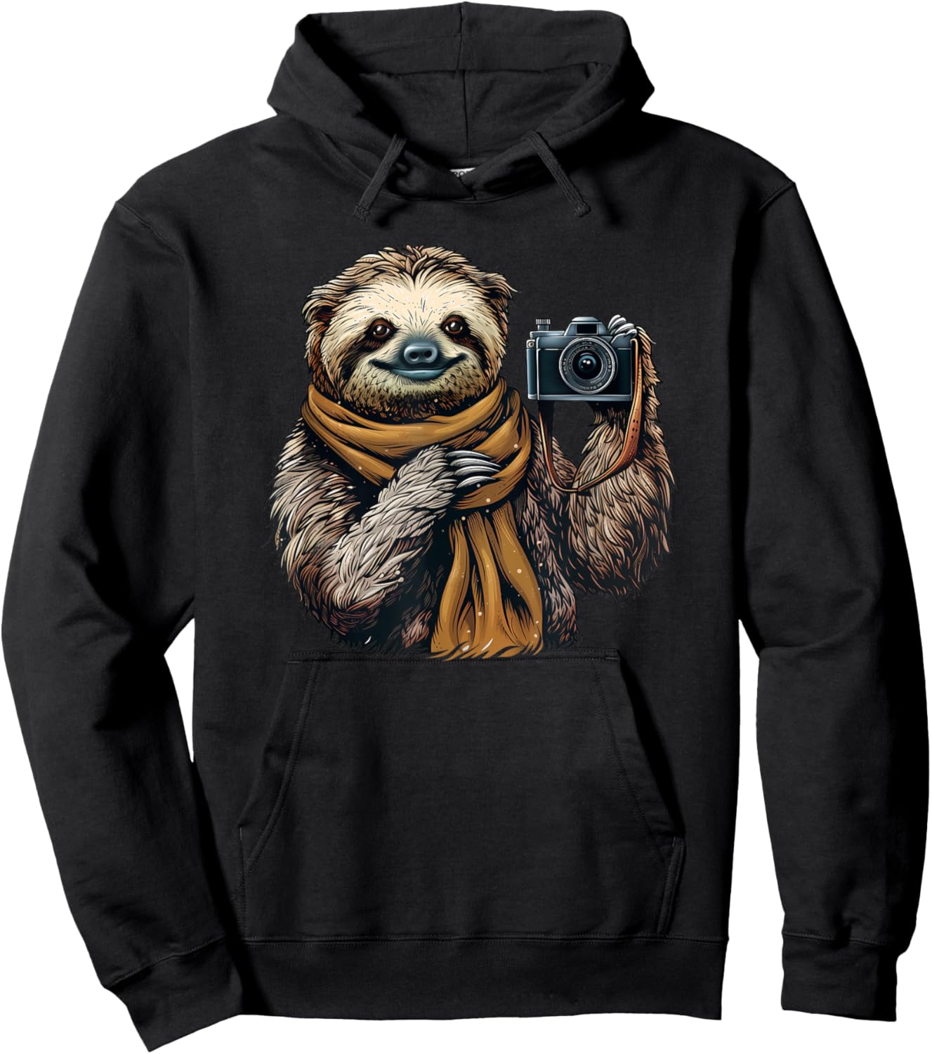 Sloth With A Camera - Sloth Lovers - Cute Sloth Photographer Hoodie - Hoodie | Black