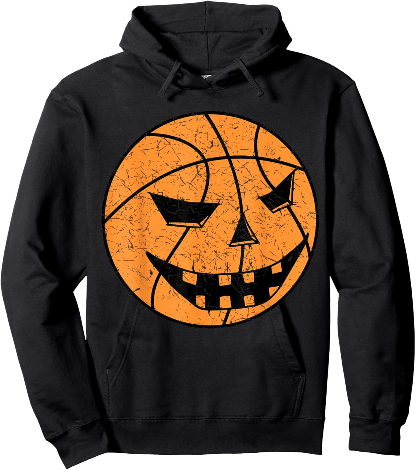 Boys Halloween Jack O Lantern Basketball Player Coach Hoodie - Hoodie | Black