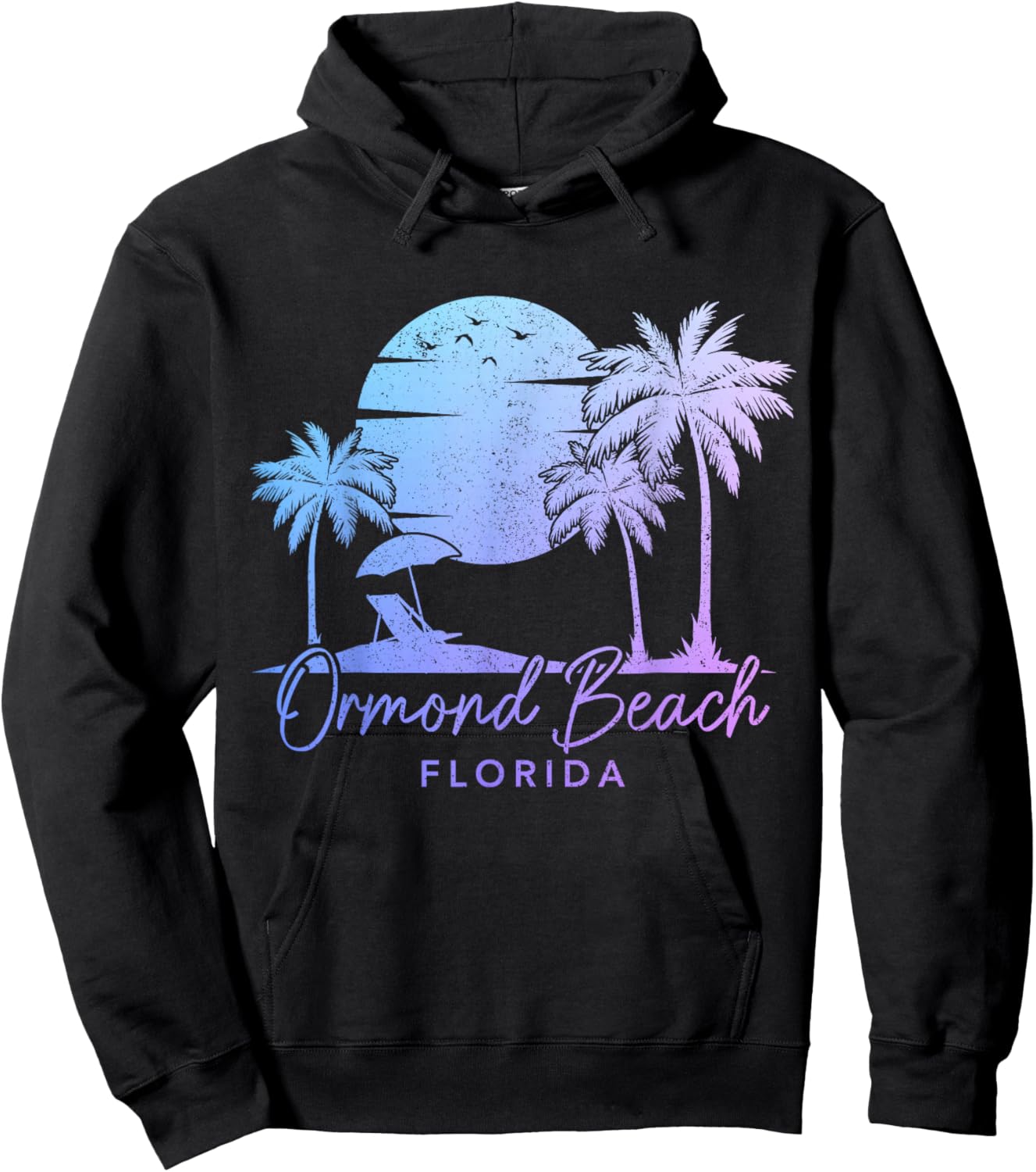 Ormond Beach Florida Souvenir Vintage Surfer Hoodie - Hoodie | Black