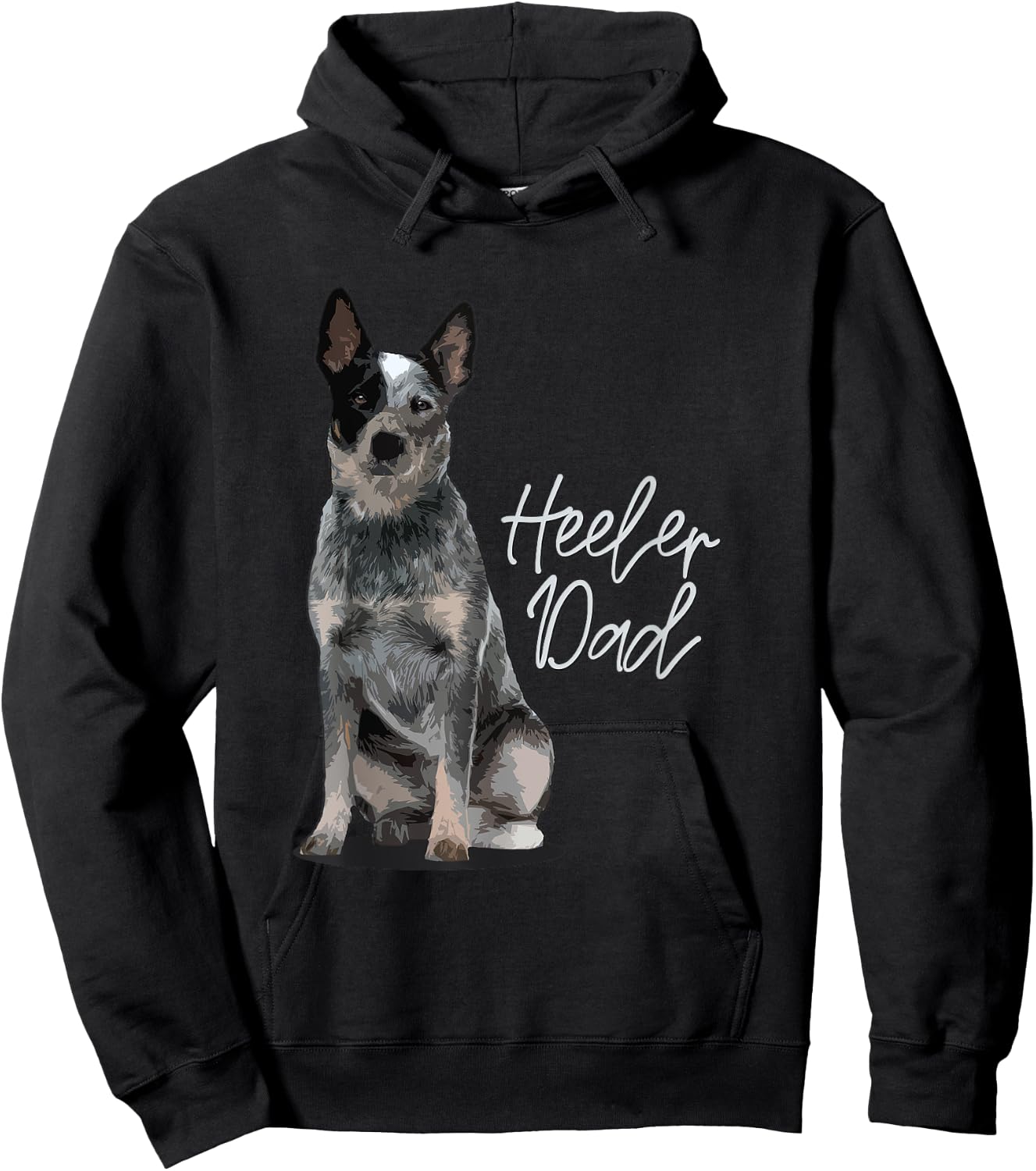 Heeler Dad Australian Cattle Dog Pet Family Hoodie - Hoodie | Black