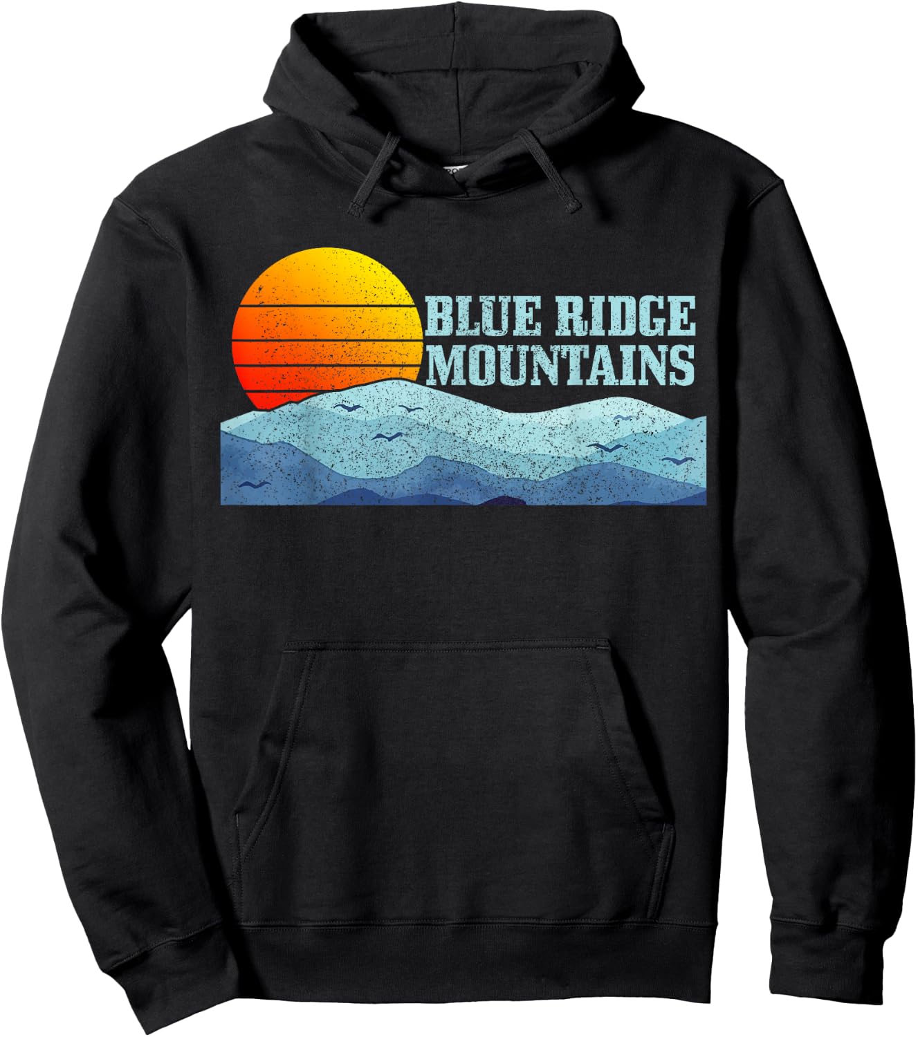 Blue Ridge Mountains Vintage Hiking Camping Gift Hoodie - Hoodie | Black