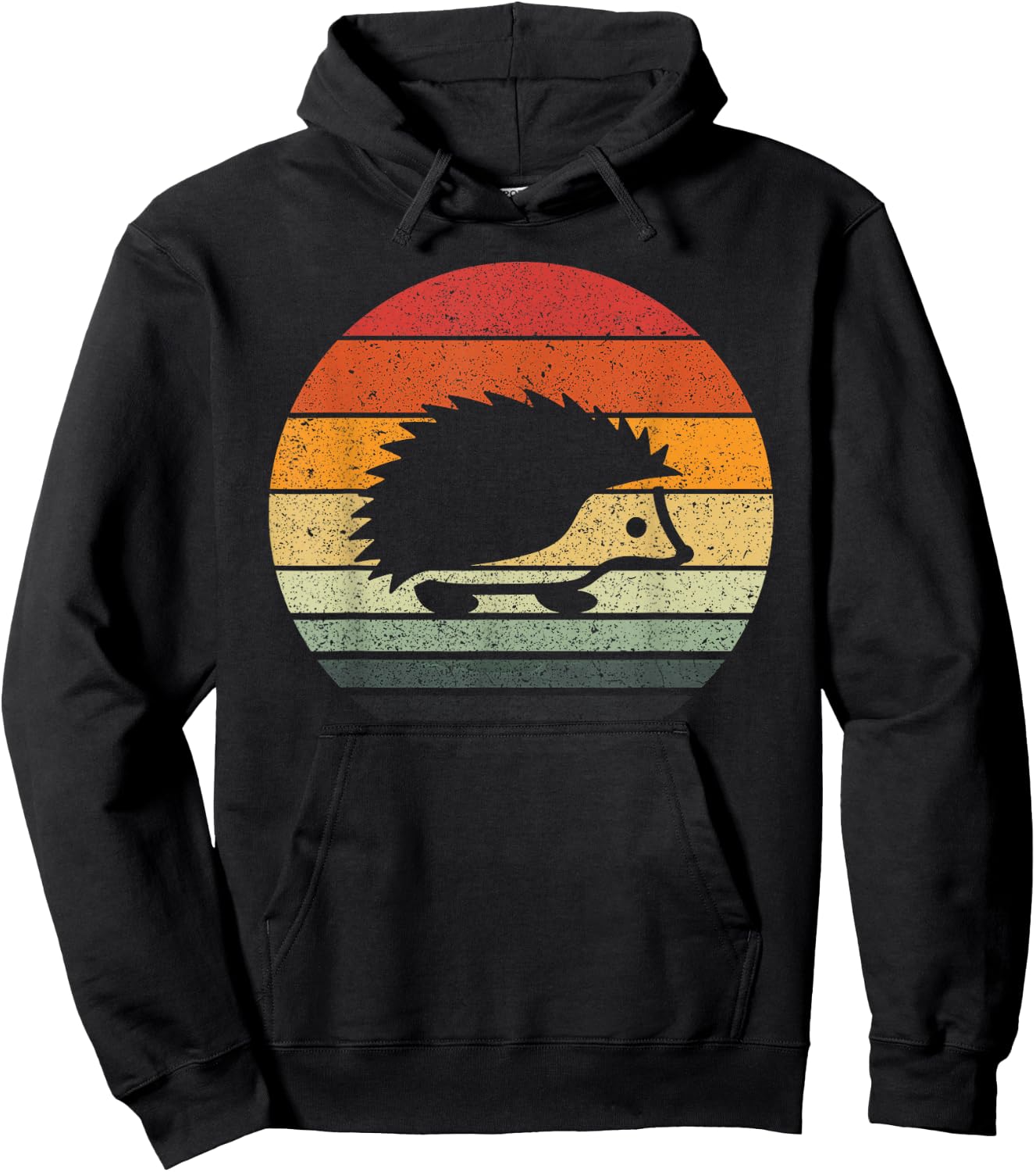 Vintage Retro Sunset Hedgehog Hoodie - Hoodie | Black