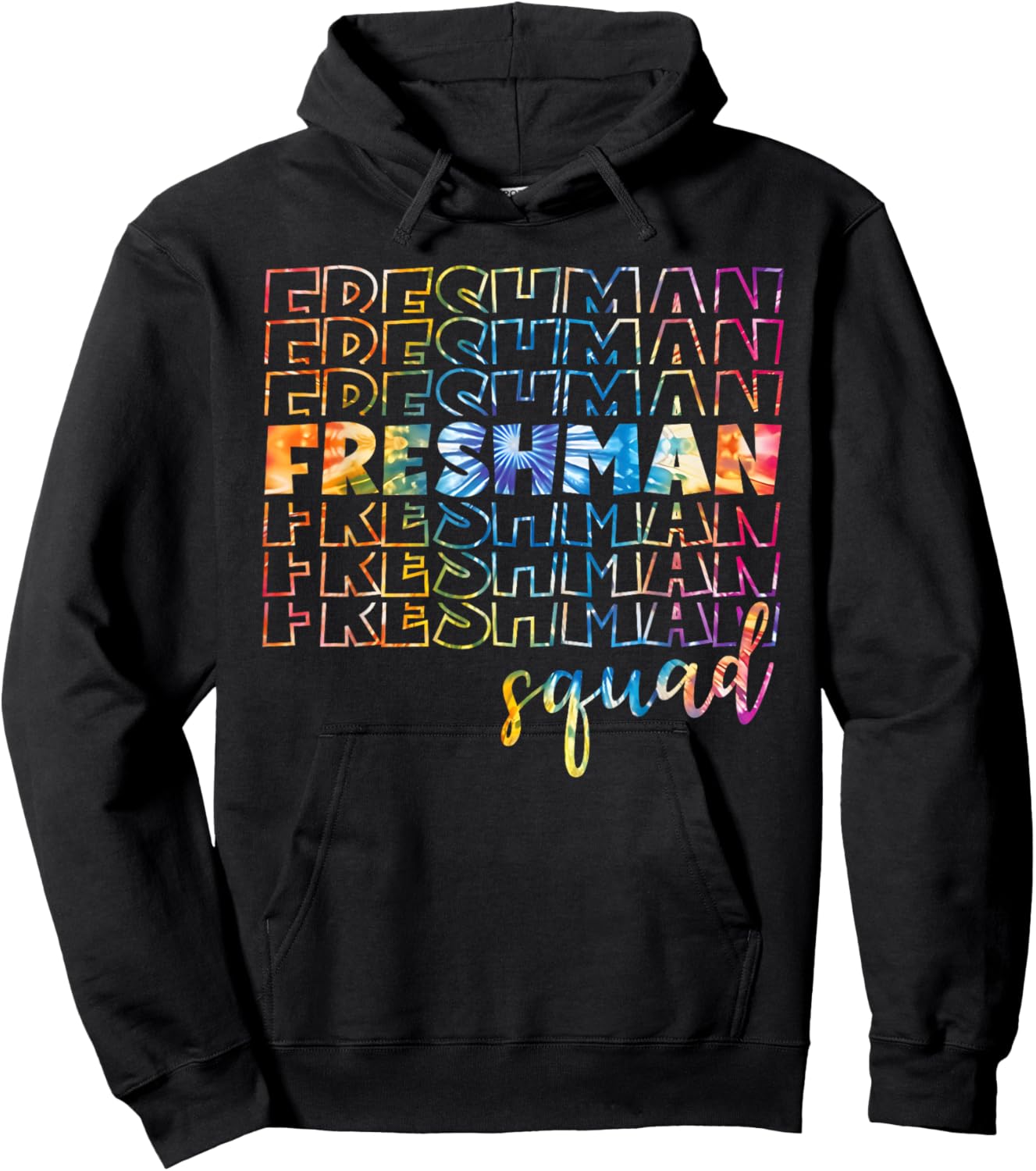 Tie Dye Freshman Squad 9th Grade Back To School High School Hoodie - Hoodie | Black