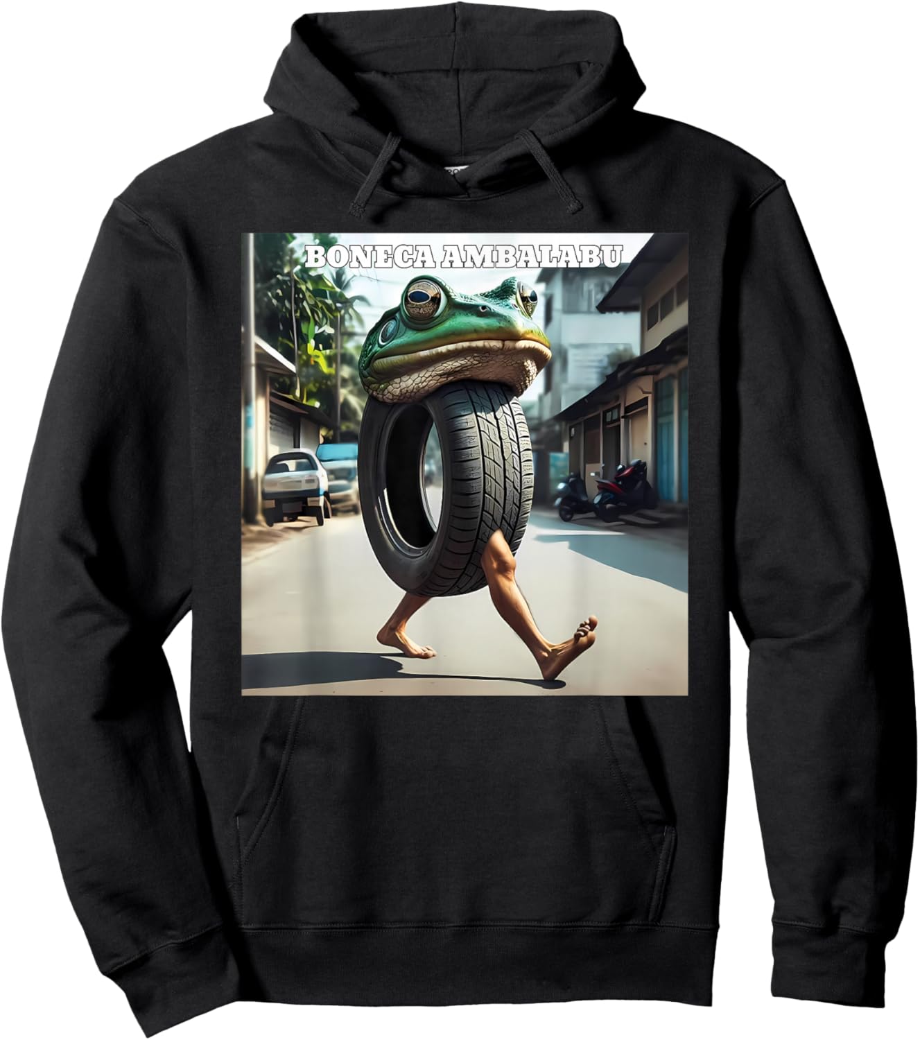 Boneca Ambalabu Frog Meme Hoodie - Hoodie | Black