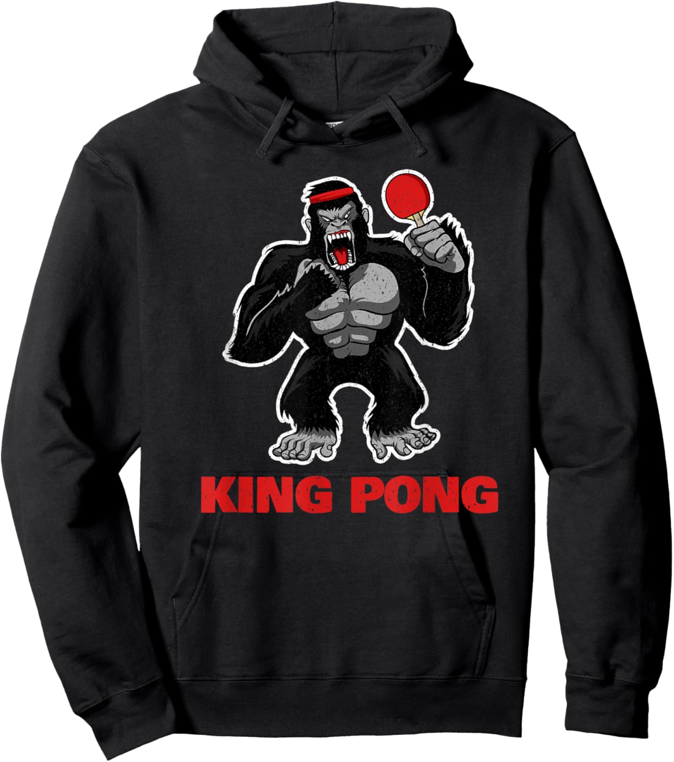 Vinta Table Tennis King Pong Funny Table Tennis King Spong Hoodie - Hoodie | Black