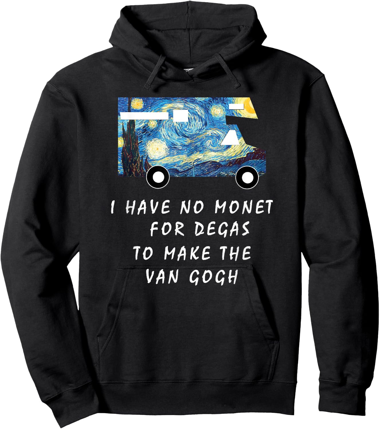 Van Gogh Road Trip T Shirt Funny Caravan Camping Gift Hoodie - Hoodie | Black