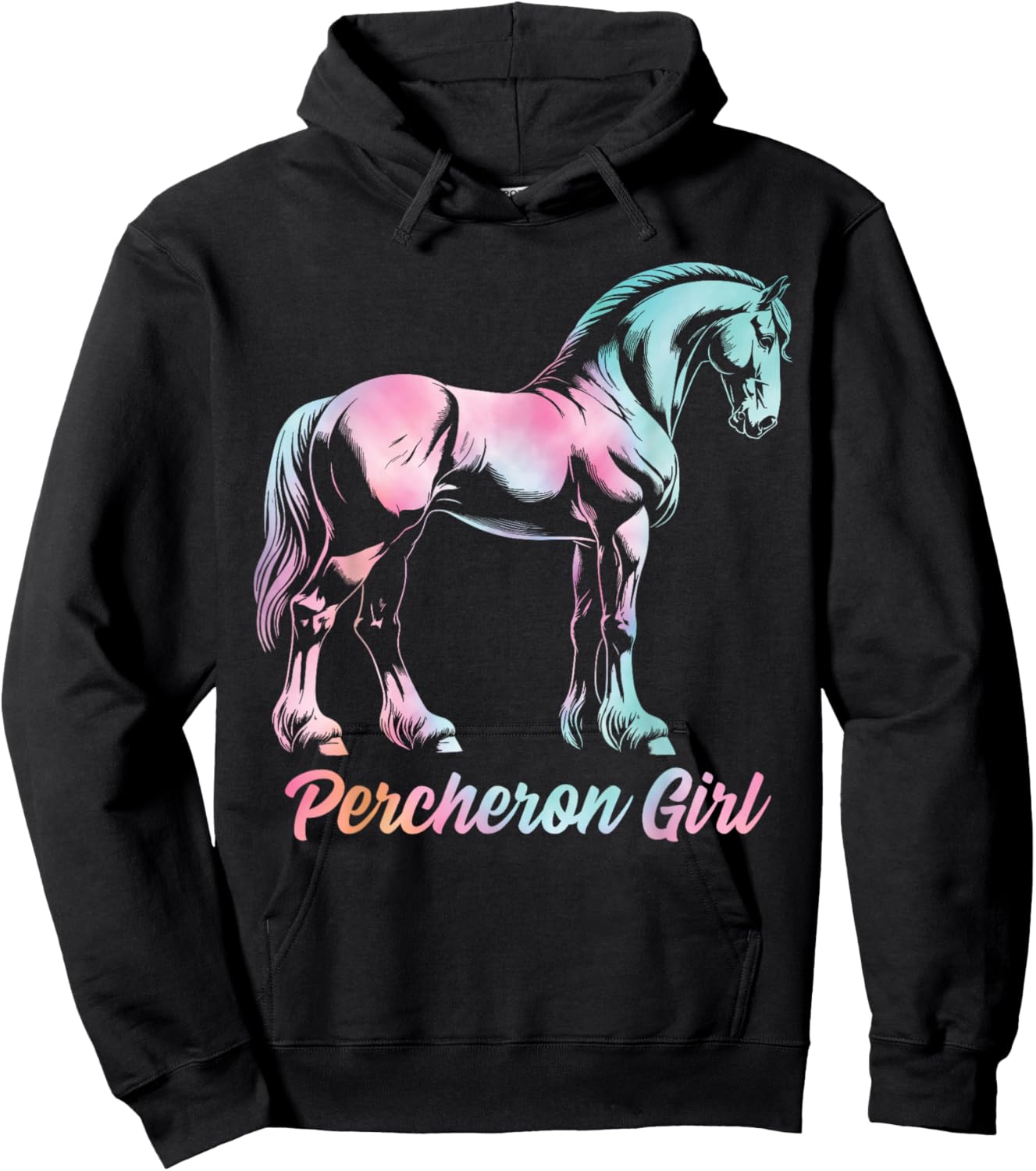 Percheron Horse Girl, Equestrian Percheron Horse Hoodie - Hoodie | Black