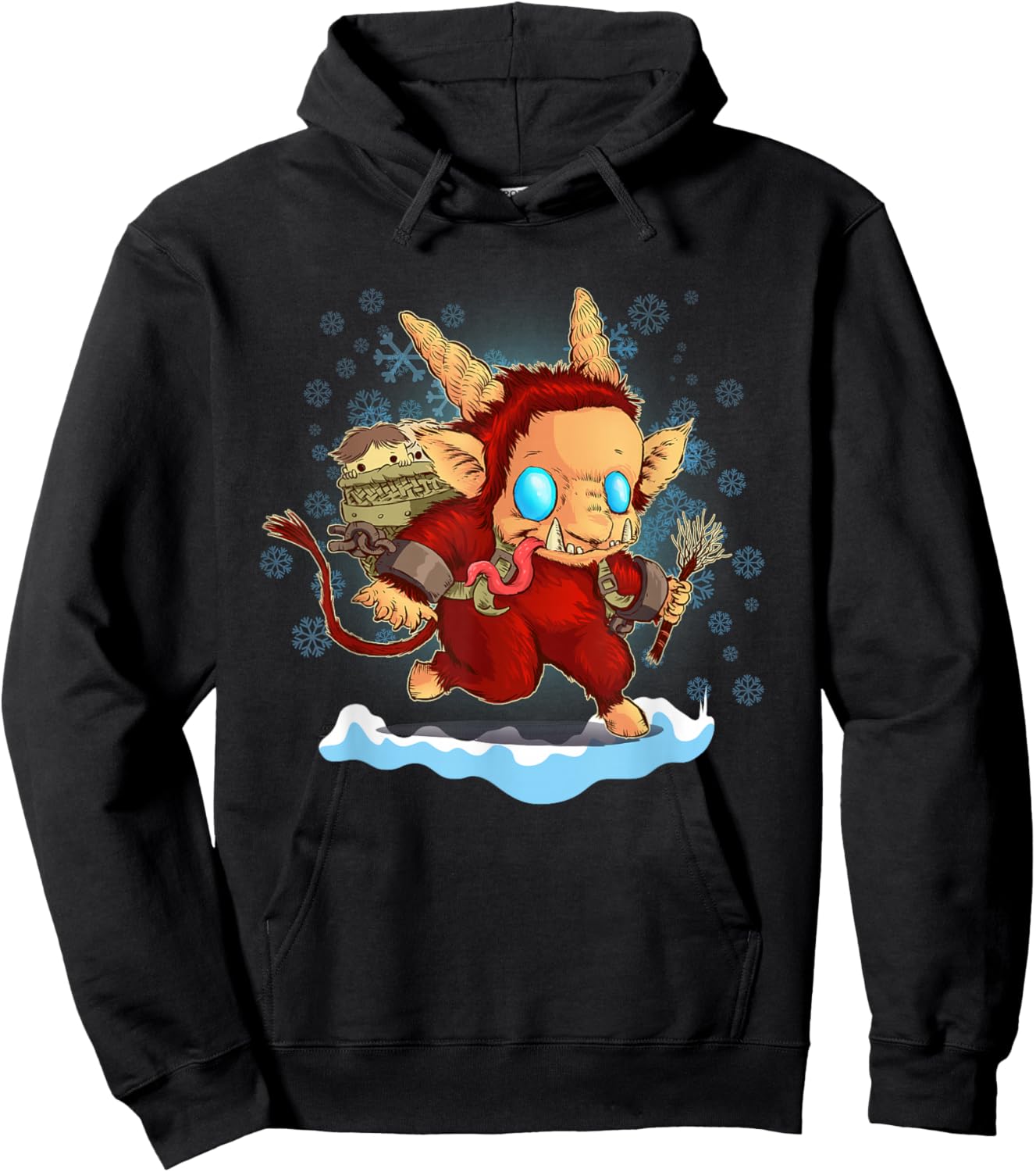 Cute Anime Krampus pajamas Christmas Kid's Women's Hoodie - Hoodie | Black