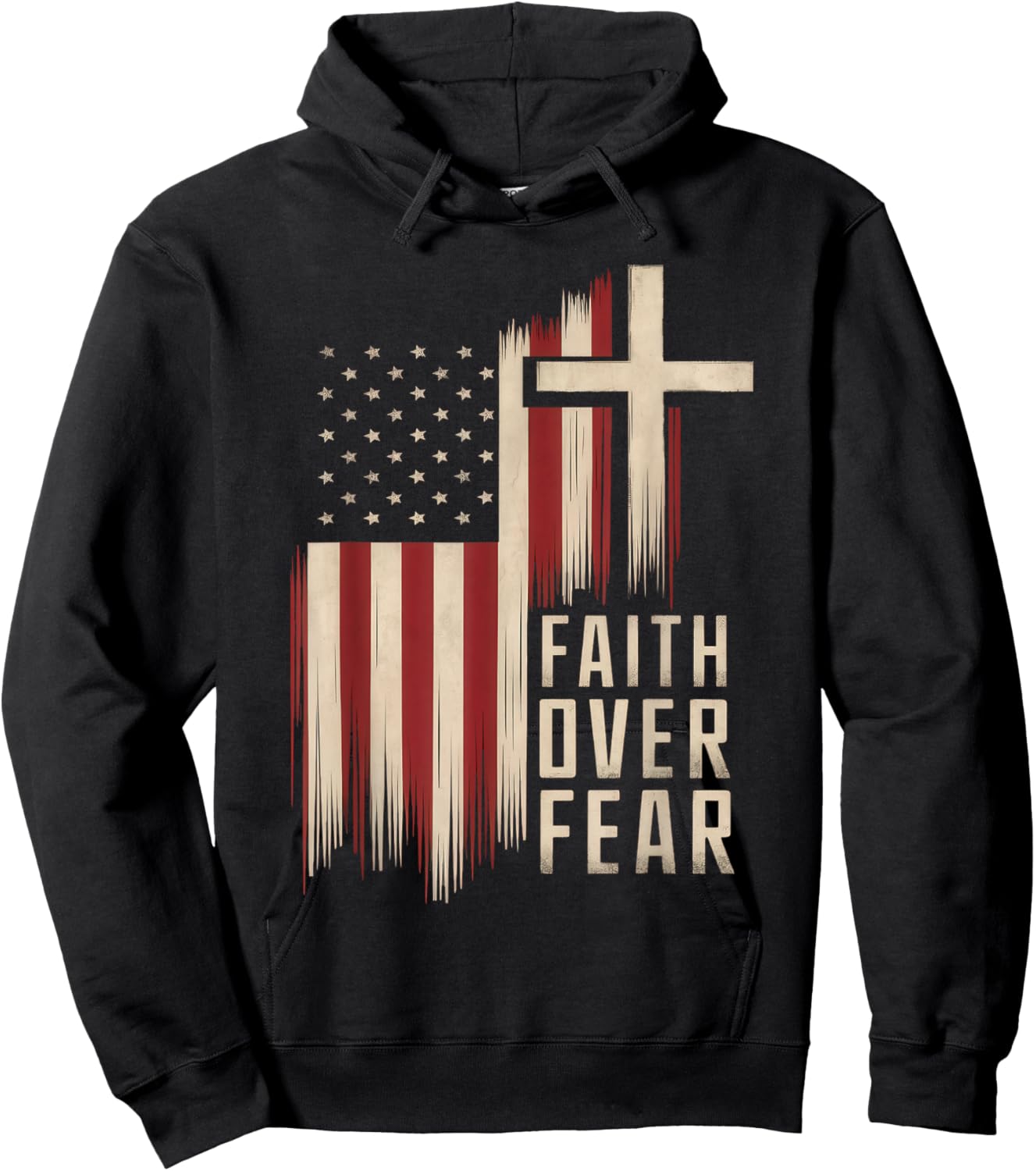 Faith Flags & USA Christian Collection Wear Christian Faith Over Fear Hoodie - Hoodie | Black