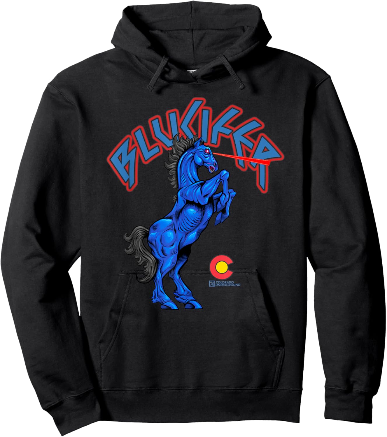 Blucifer The Demon Horse at Denver Airport Colorado Hoodie - Hoodie | Black