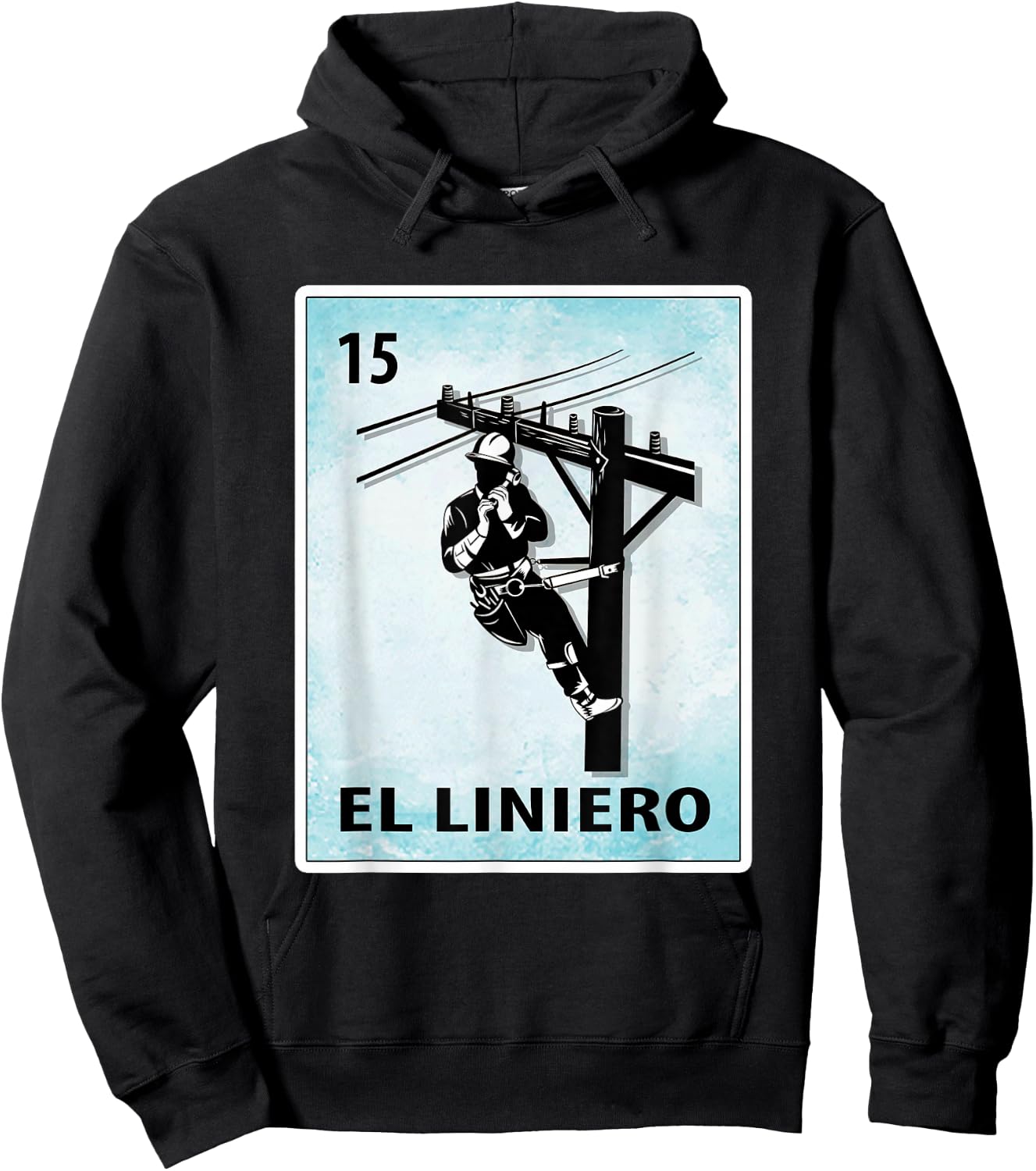 El Liniero Mexican Lineman Cards Hoodie - Hoodie | Black