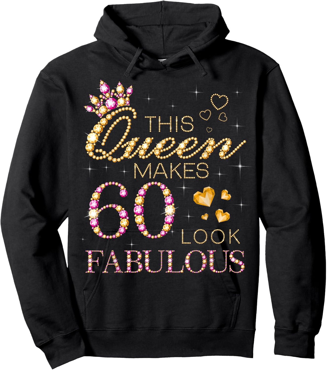 This Queen Makes 60 Look Fabulous 60th Birthday Queen B-Day Hoodie - Hoodie | Black