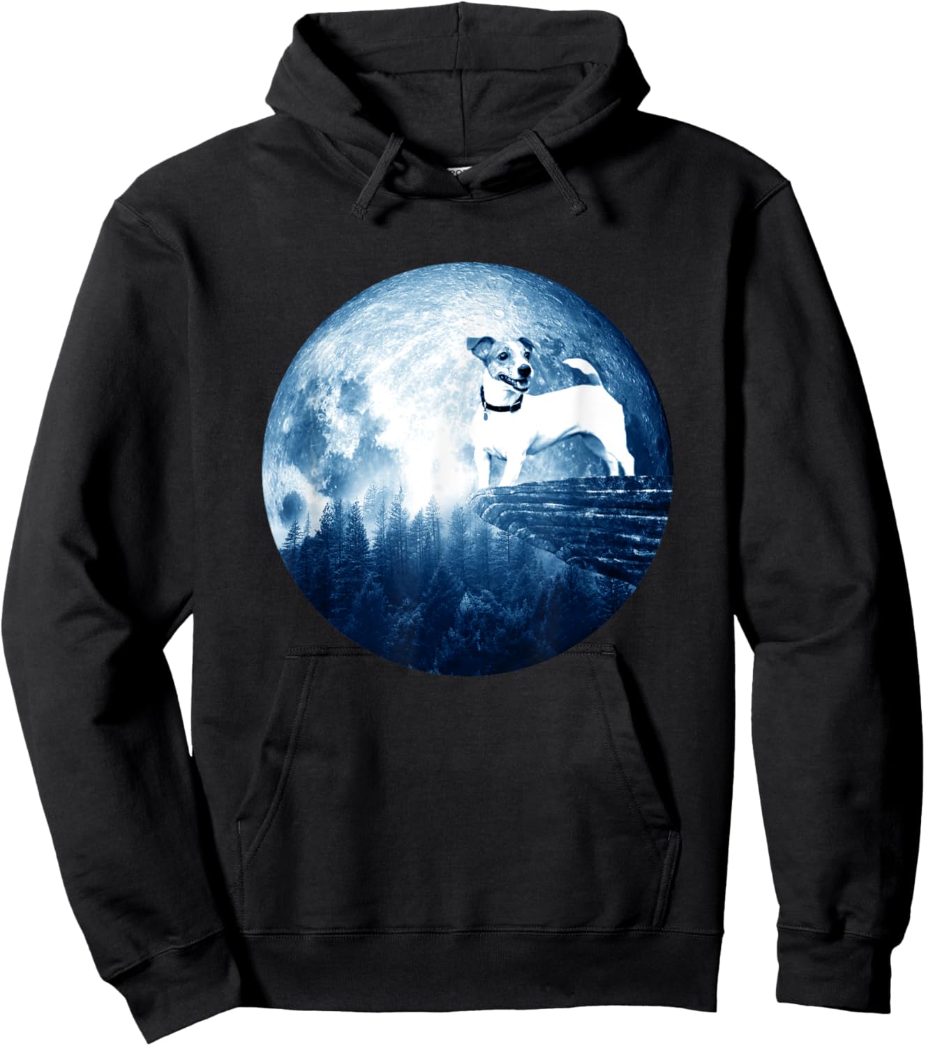 Jack Russell Terrier Dog Moon Dog Mom Dad Dog Lovers Women Kids Hoodie - Hoodie | Black