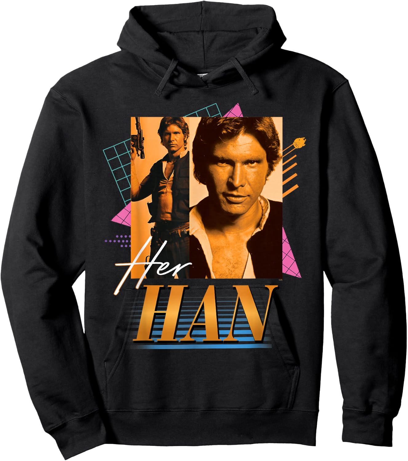 Star Wars Valentine's Day '90s Couples Matching Her Han Hoodie - Hoodie | Black
