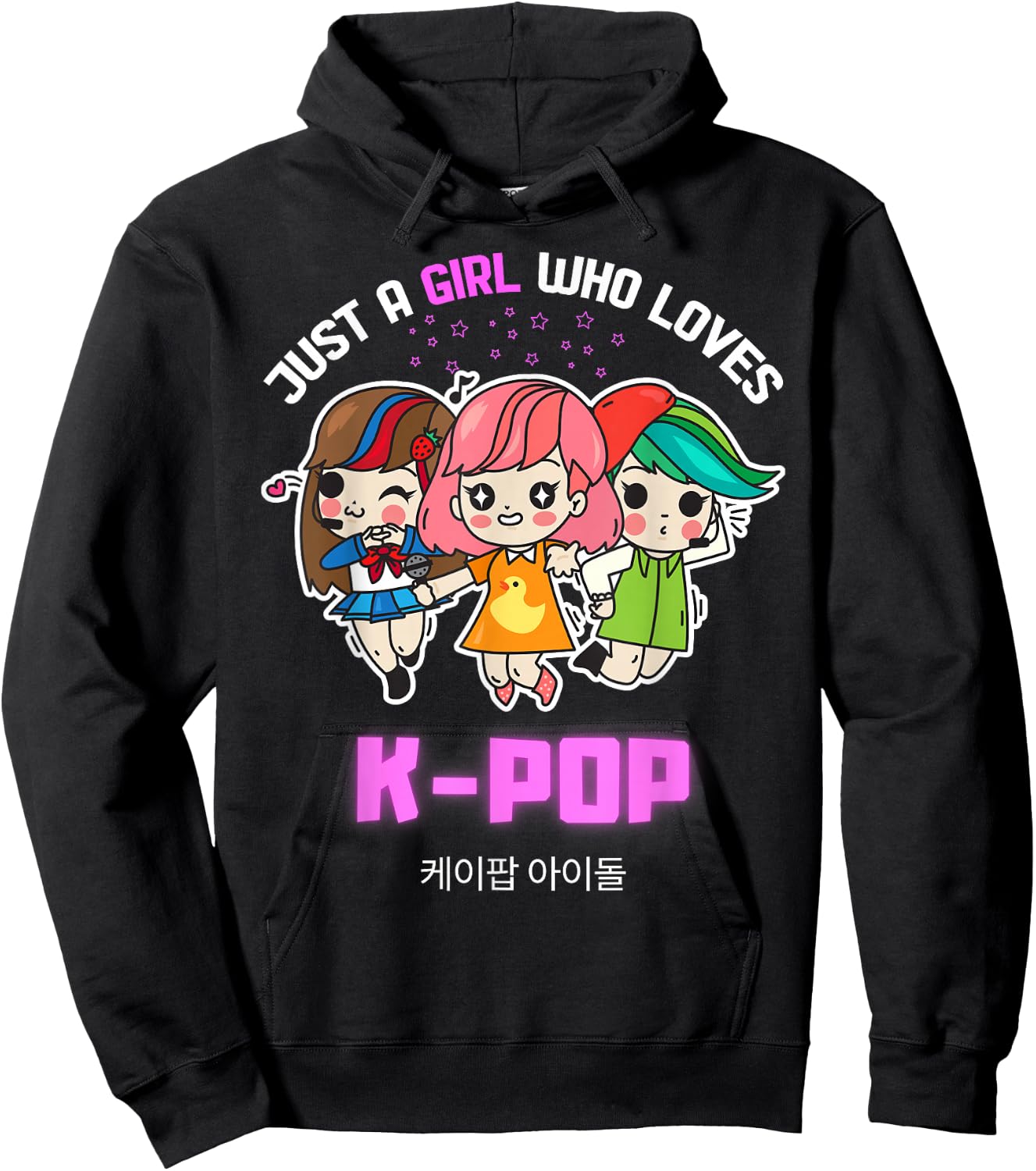 Just A Girl Who Loves K-Pop Gift Teen Girls K-Pop Merch Hoodie - Hoodie | Black