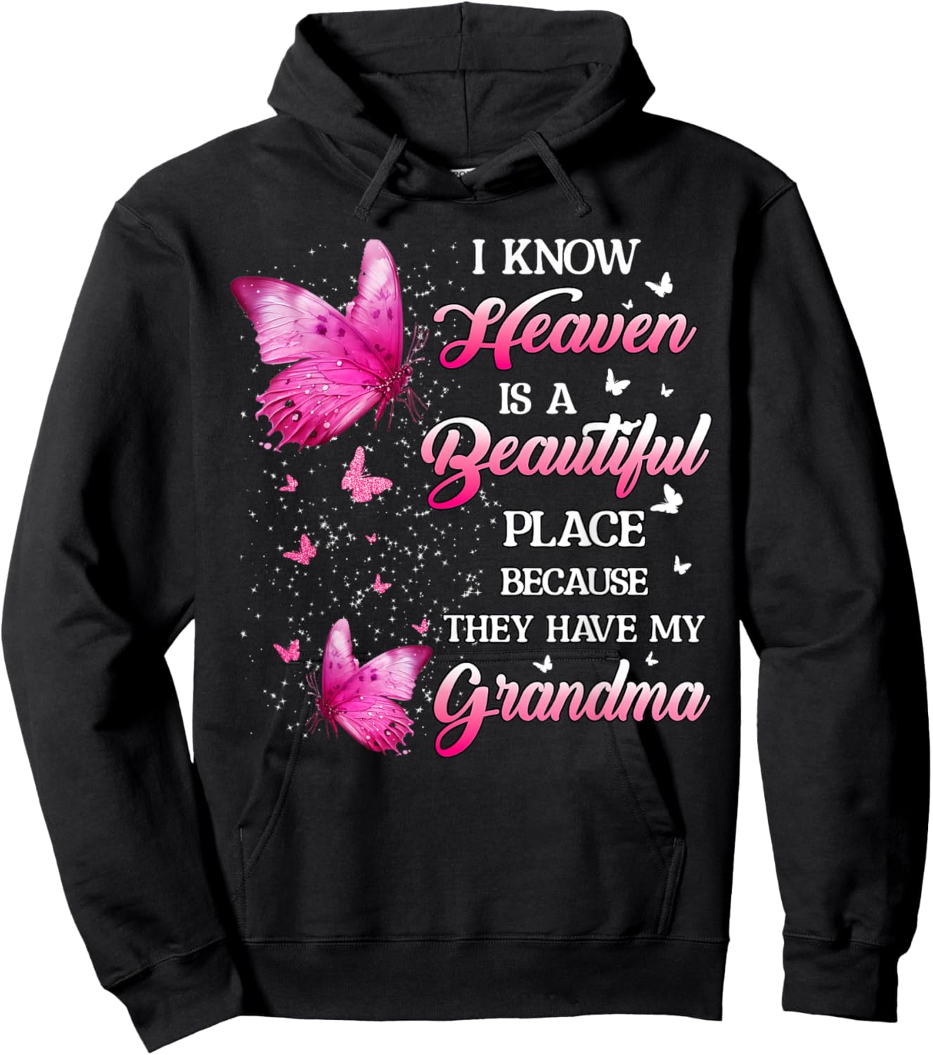 Grandma Is My Guardian Angel In Heaven Memorial Day Women Hoodie - Hoodie | Black