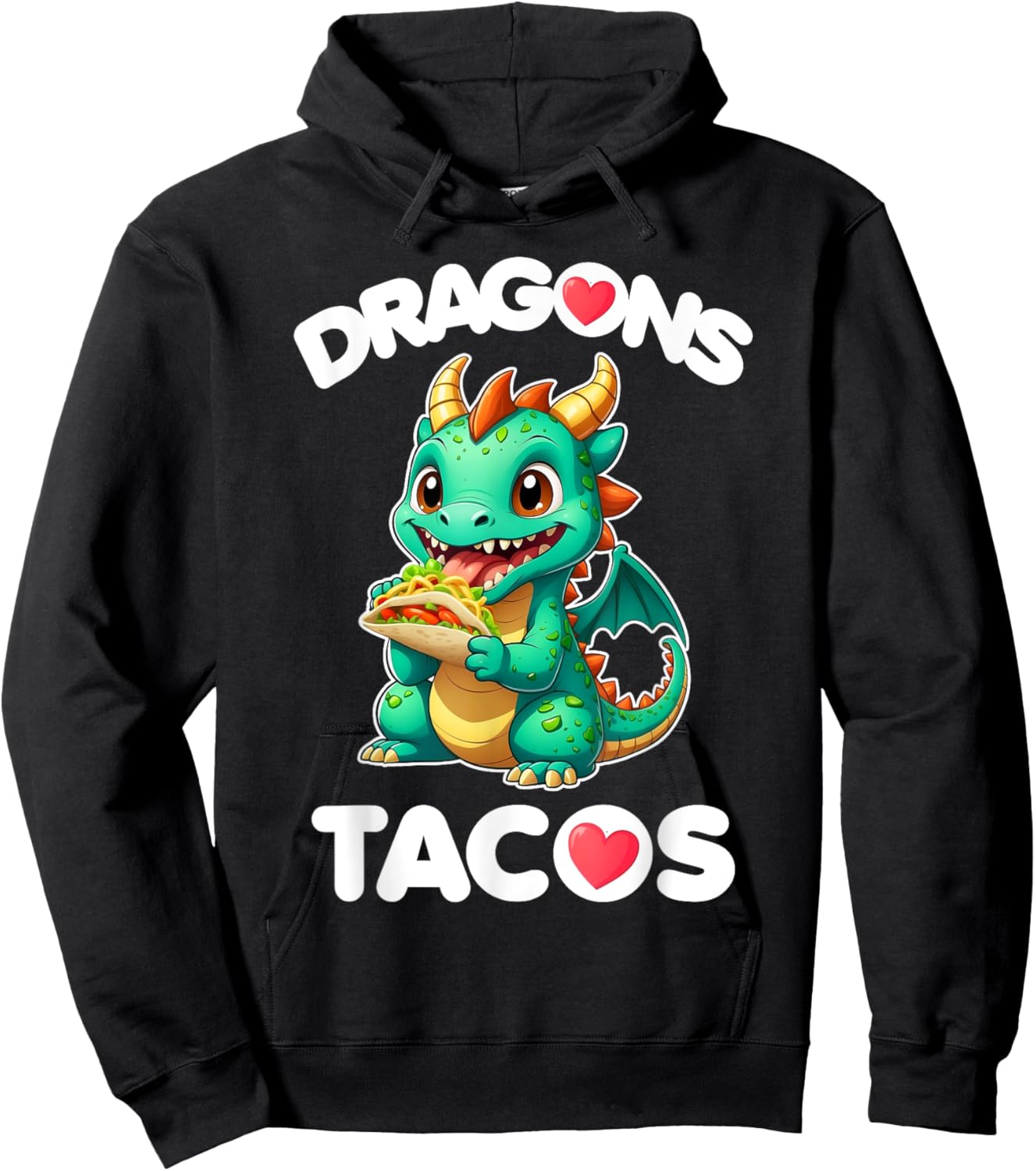 Dragons Love Tacos Cute Cinco De Mayo Mexican Food Kids Boys Hoodie - Hoodie | Black