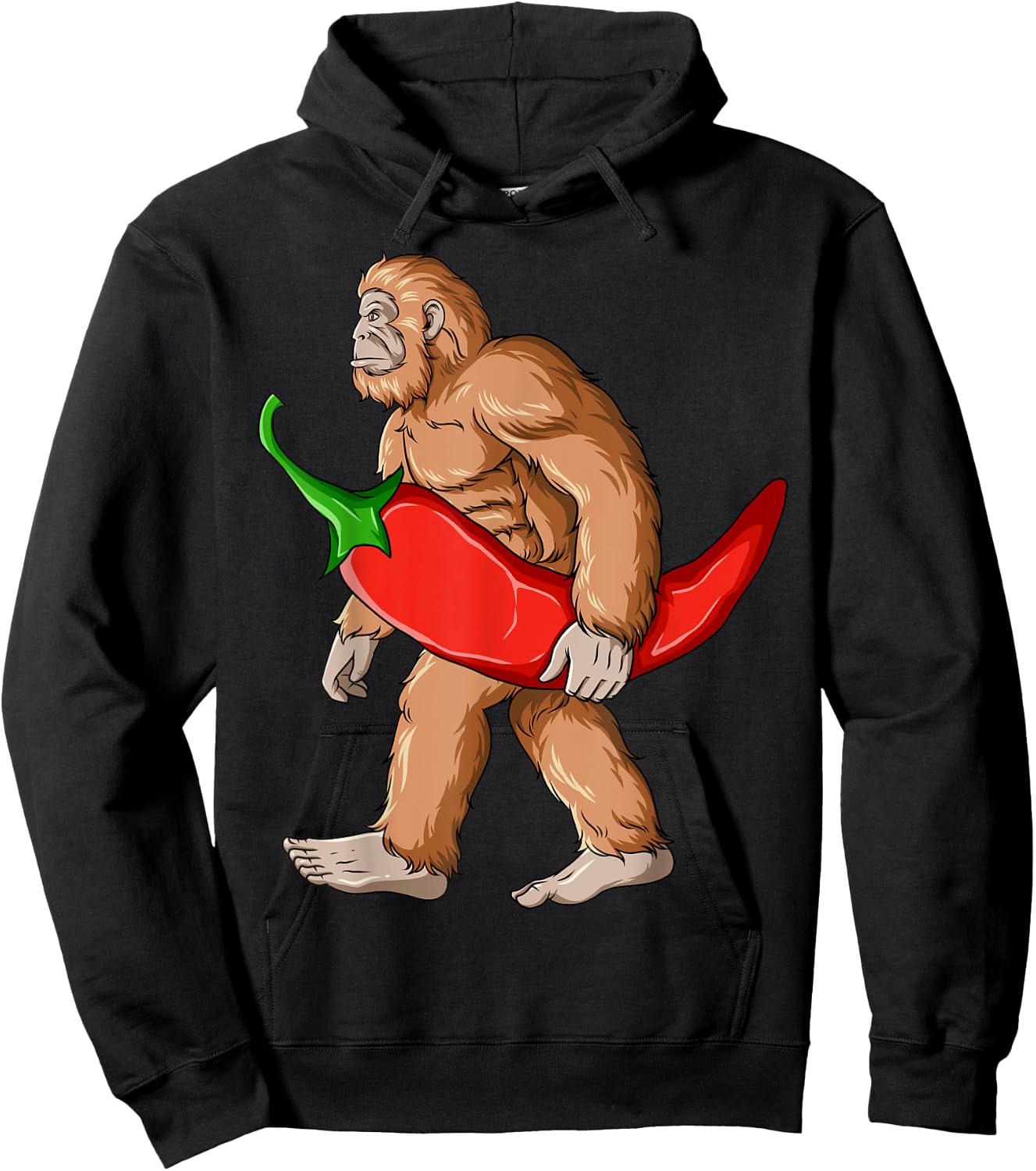 Bigfoot Chili Pepper Sasquatch Mexican Jalapeno Hoodie - Hoodie | Black