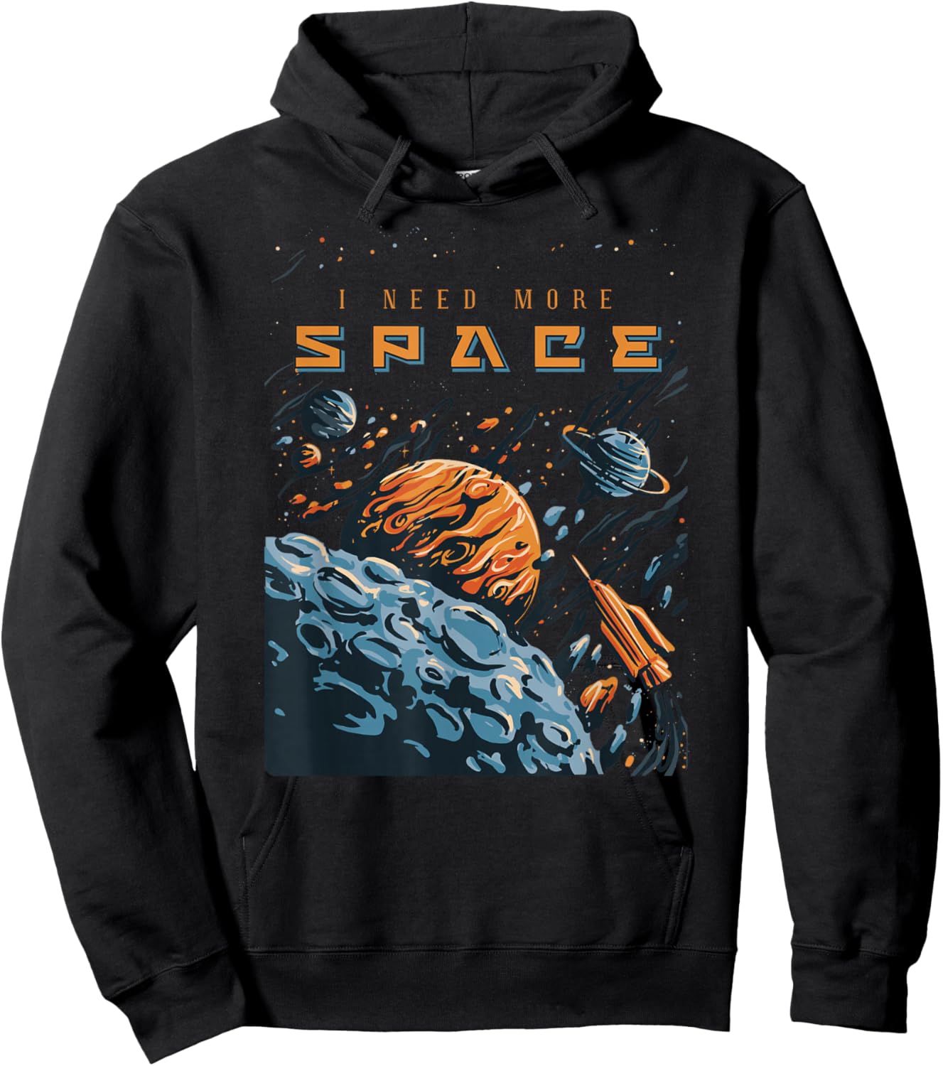 Funny Space Design I Need More Space Hoodie - Hoodie | Black