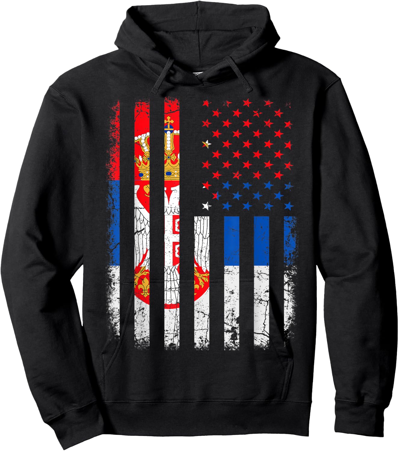 Serbian American Flag Serbia America Pride Heritage Hoodie - Hoodie | Black
