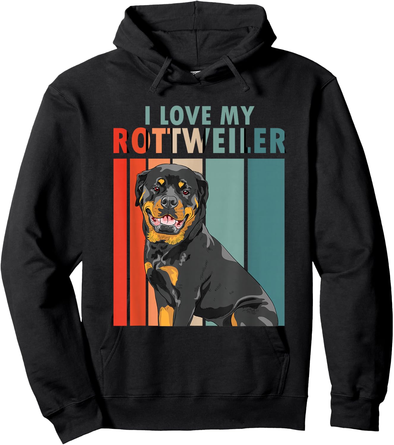 I Love My Rottweiler | Vintage Rottie | Dog Owner Hoodie - Hoodie | Black