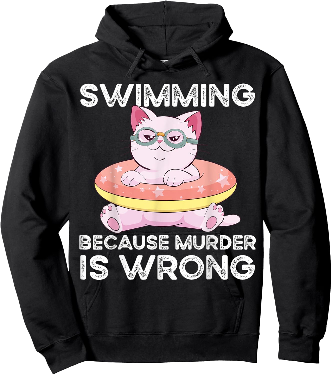 Swimming Because Murder Is Wrong Hoodie - Hoodie | Black