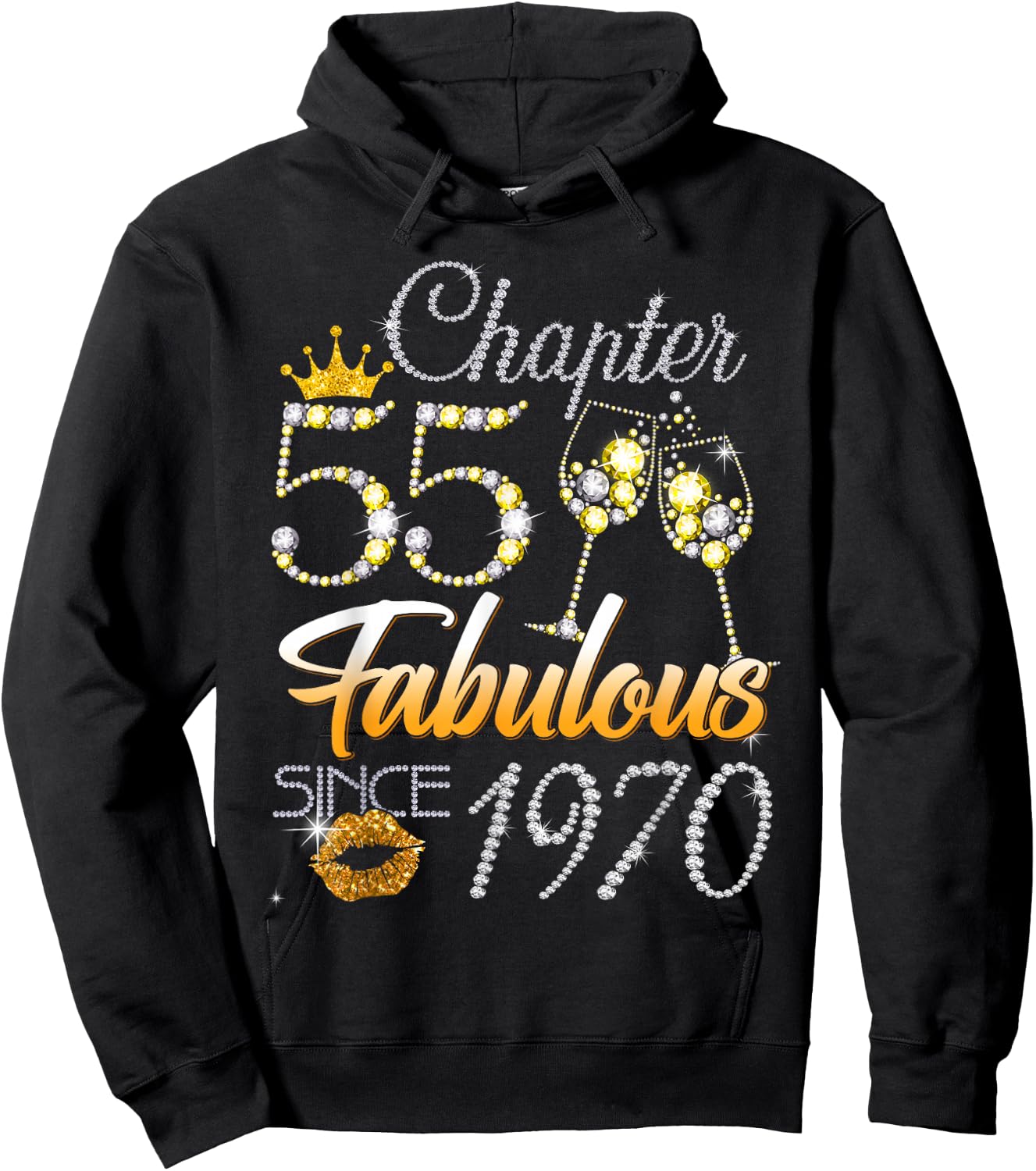 Chapter 55 Fabulous Since 1970 55th Leopard Birthday Queen Hoodie - Hoodie | Black