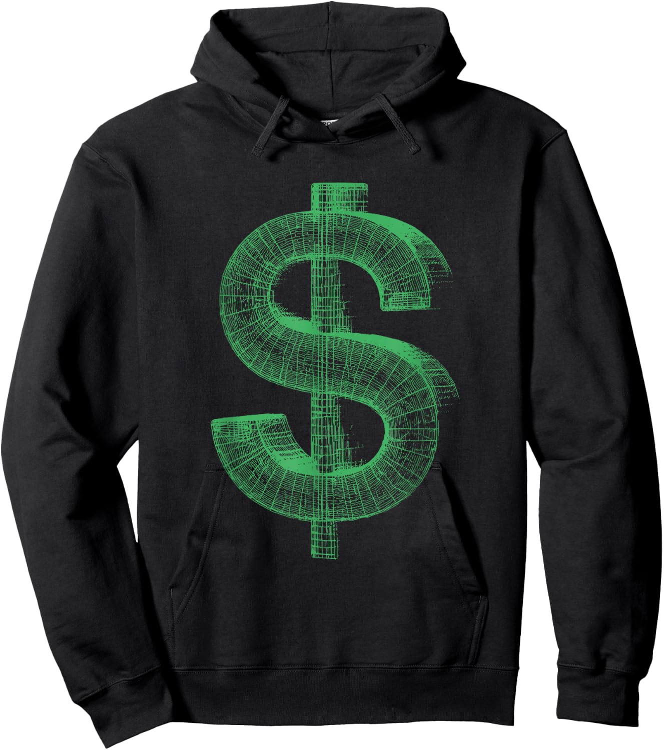 US Dollar 3D Wireframe - Vintage Money Cash-Flow Lover Hoodie - Hoodie | Black