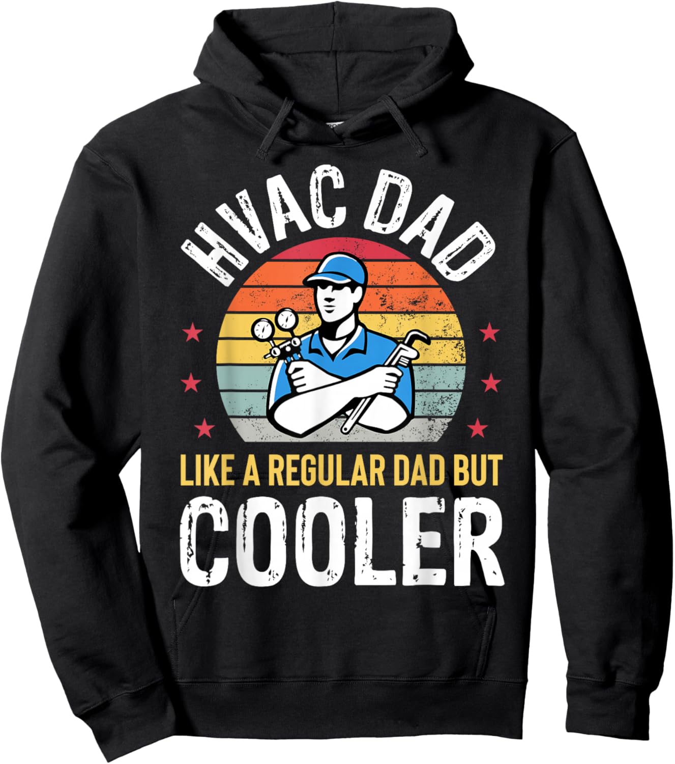 HVAC Dad But Cooler Funny HVAC Technician Father Hoodie - Hoodie | Black