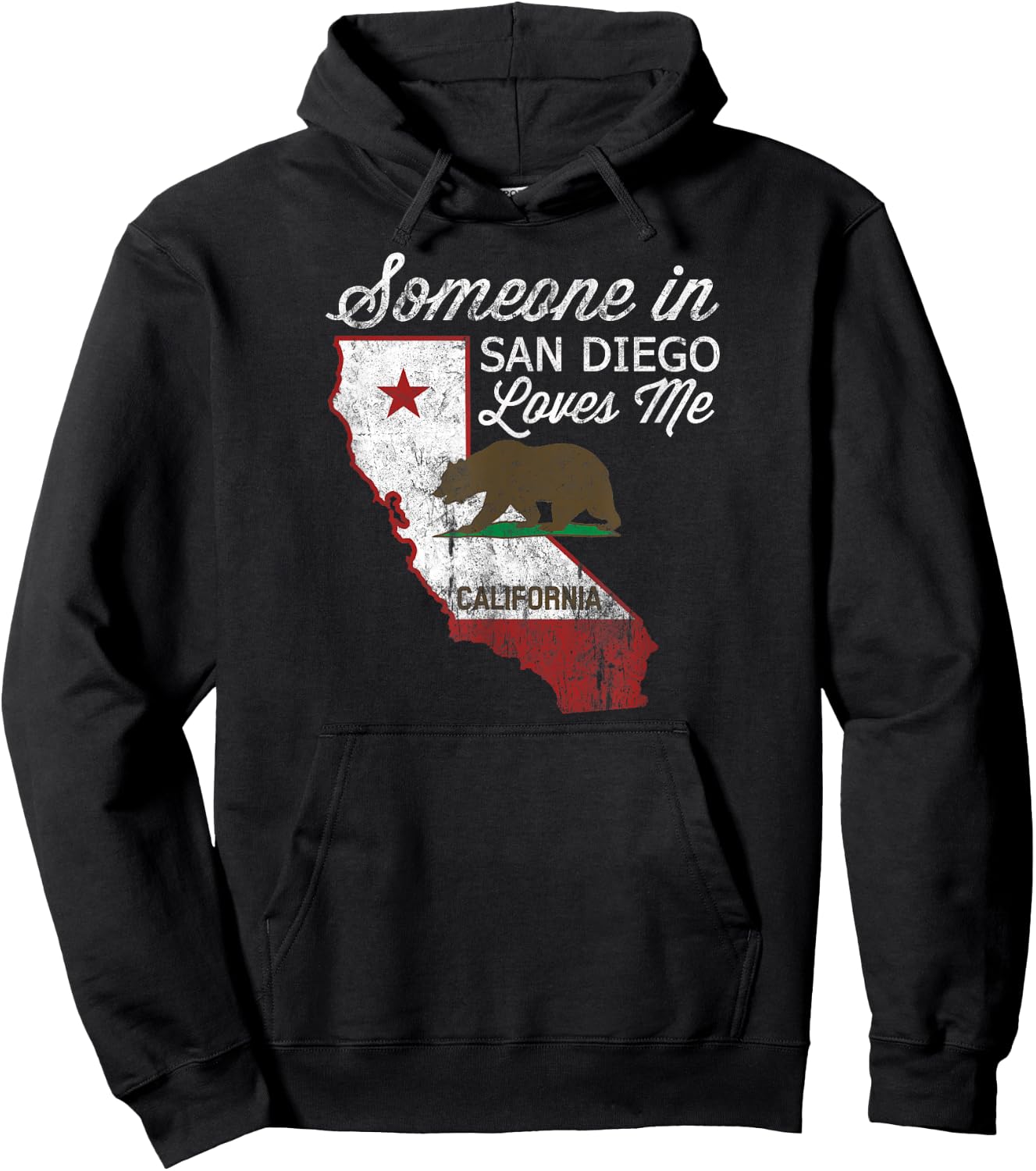 Someone in San Diego Loves Me Cali Native Vintage CA Hoodie - Hoodie | Black