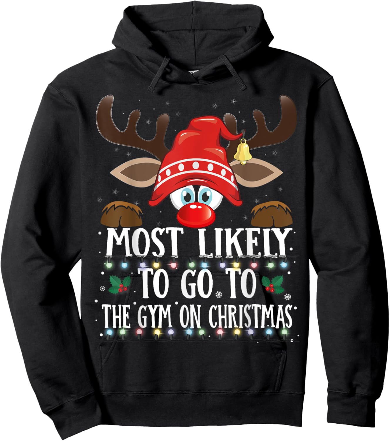 Christmas Matching Most Likely To Go To The Gym PJS Hoodie - Hoodie | Black