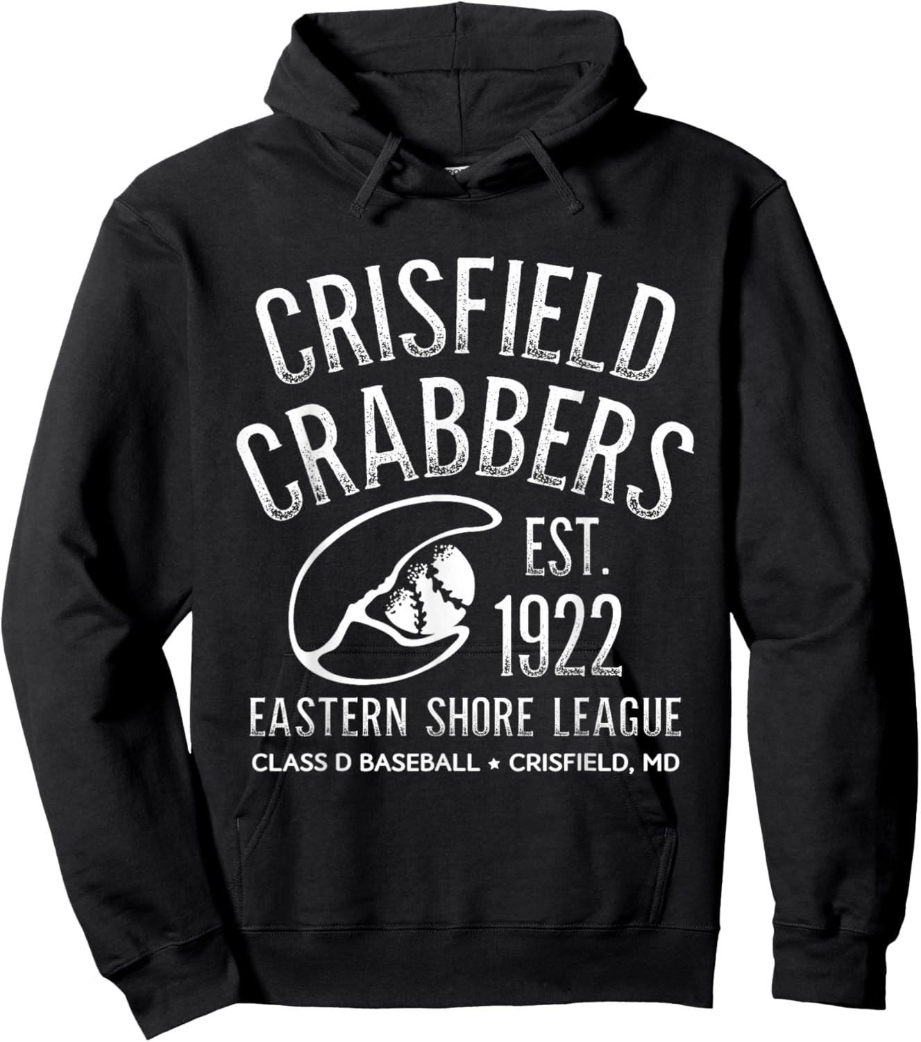 Crisfield Crabbers Maryland Vintage Defunct Baseball Hoodie - Hoodie | Black
