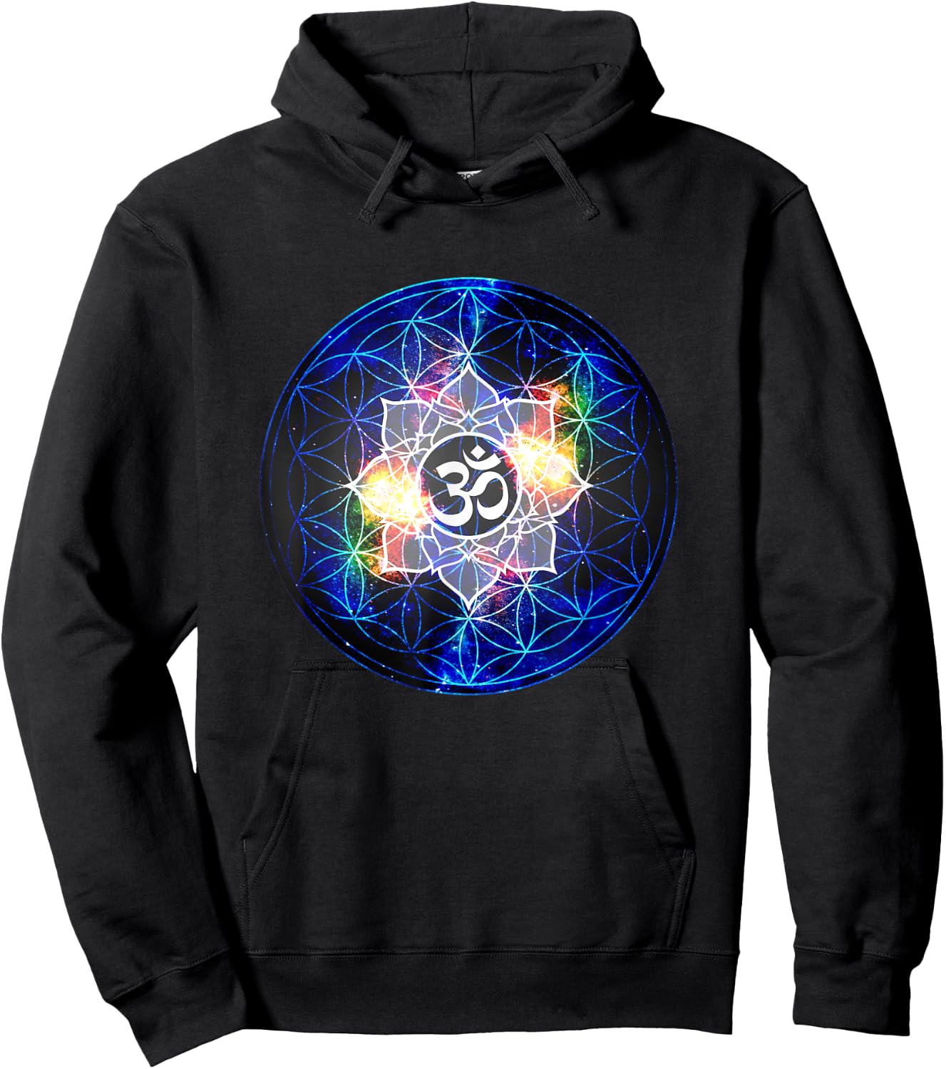 Power Om Flower of Life Sacred Geometry Hoodie - Hoodie | Black
