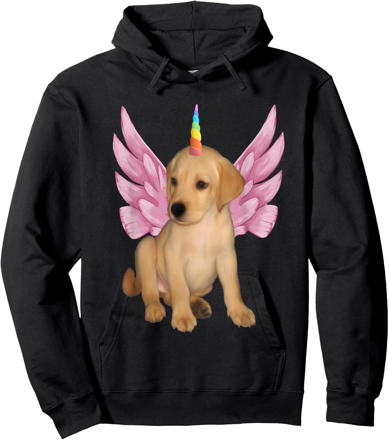 Cute Unicorn Pegasus Unipeg Puppy Hoodie - Hoodie | Black