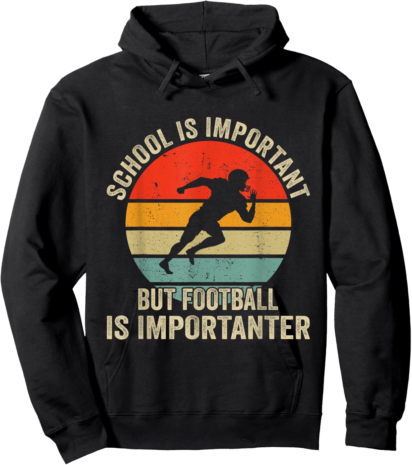 School Is Important Football Is Importanter Football Lineman Hoodie - Hoodie | Black