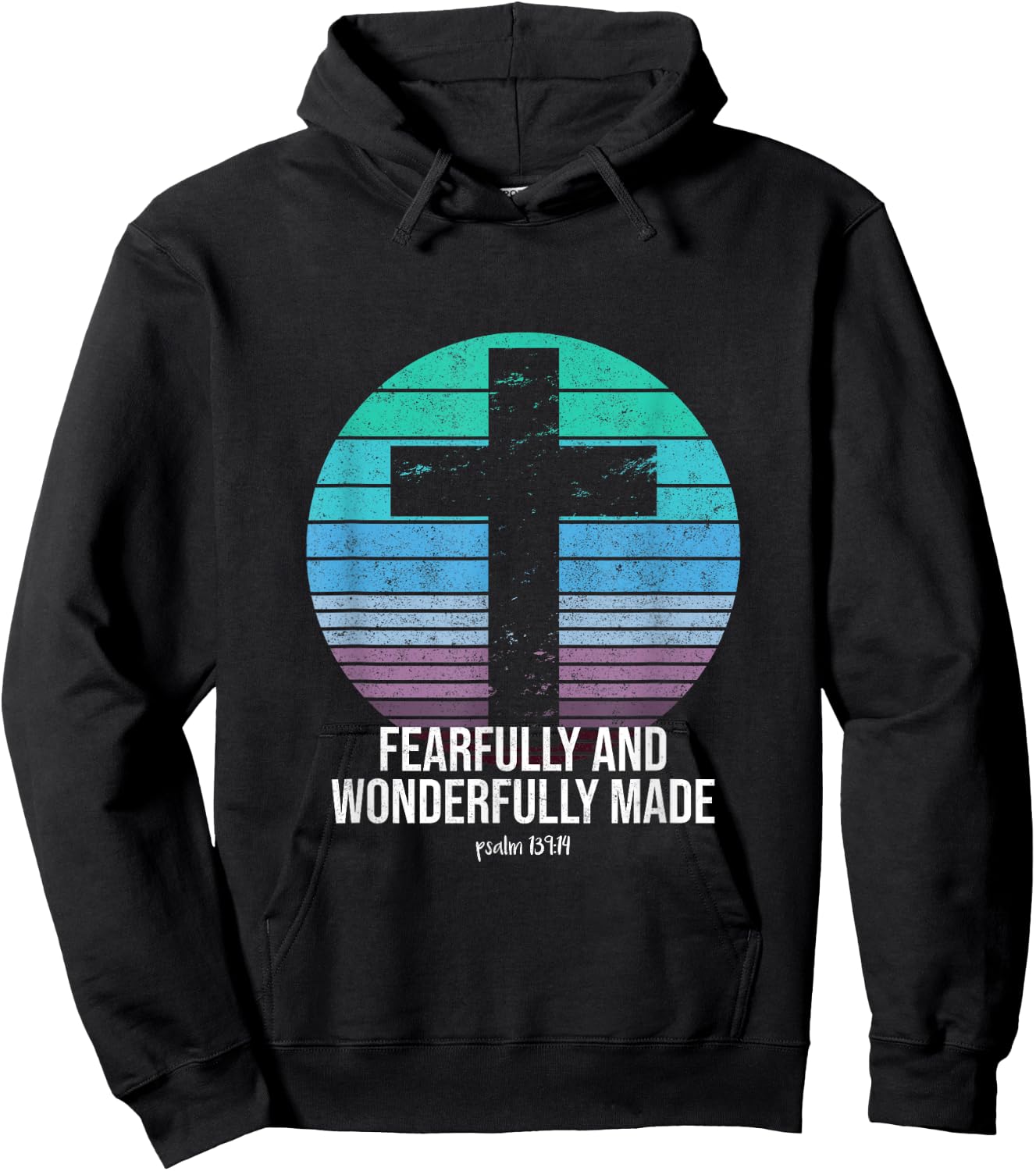 Fearfully And Wonderfully Made Psalm 139:14 Christian Bible Hoodie - Hoodie | Black