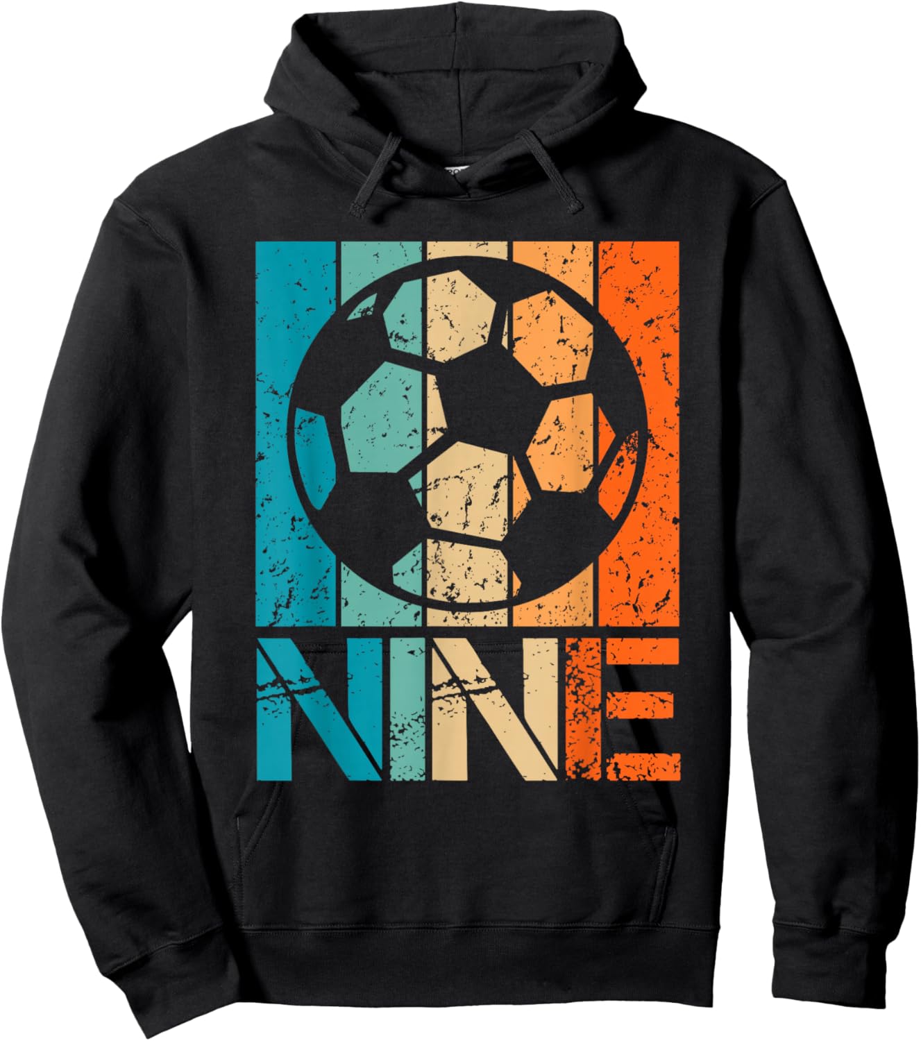 9th Soccer Birthday 9 Year Old 9yr Boys Girl Birthday Soccer Hoodie - Hoodie | Black