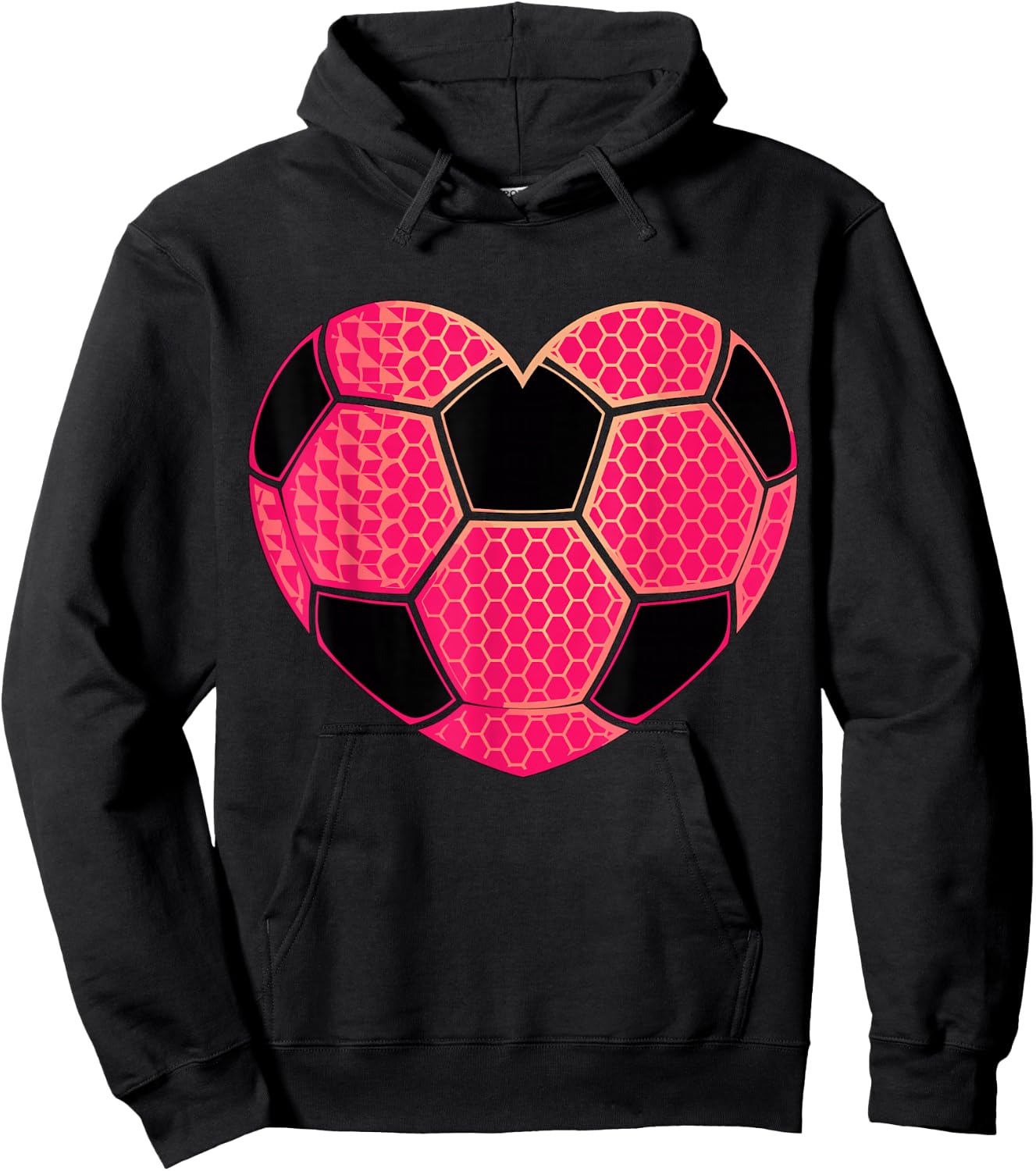 Pink Soccer Heart Soccer Girl Hoodie - Hoodie | Black