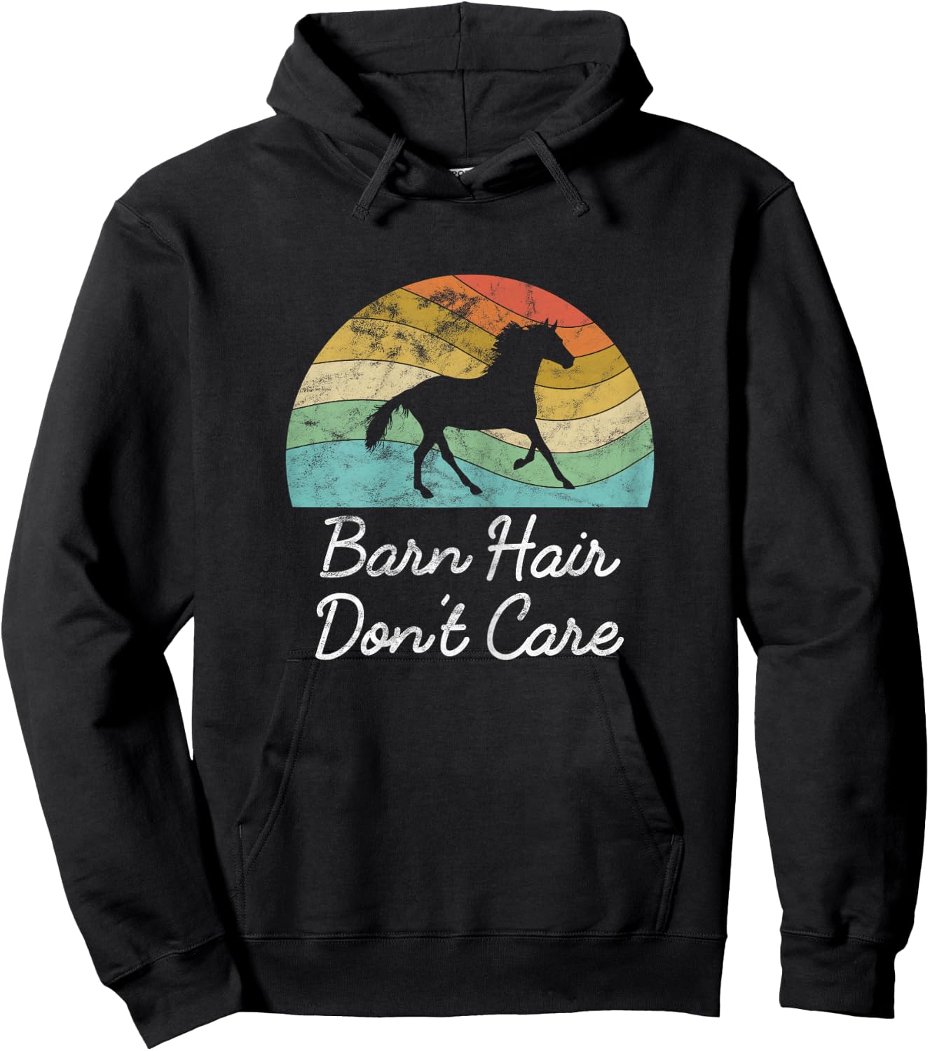 Barn Hair Don't Care Horse Rider Riding Racing Equestrian Hoodie - Hoodie | Black
